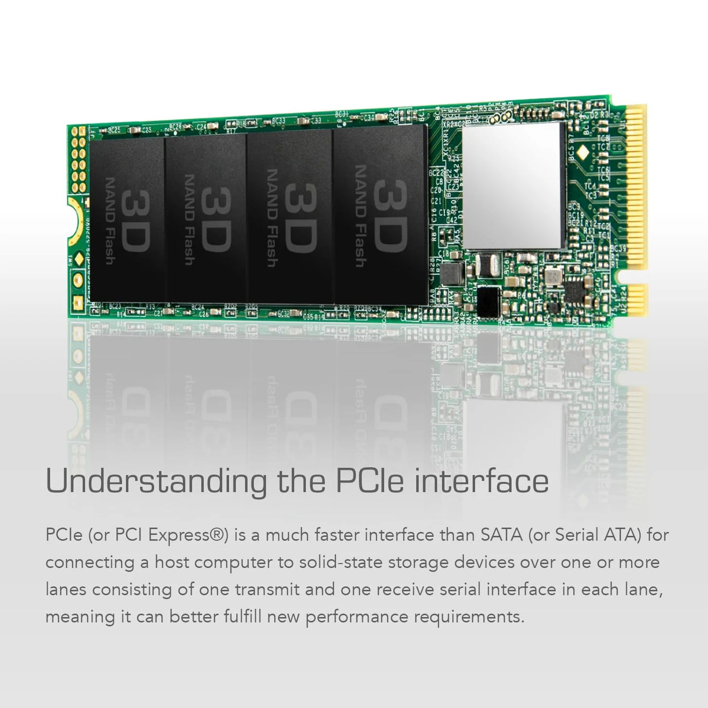 Transcend SSD interno MTE110S NVMe PCIe Gen3 x4 M.2 2280 da 512 GB, memoria 3D TLC NAND - TS512GMTE110S