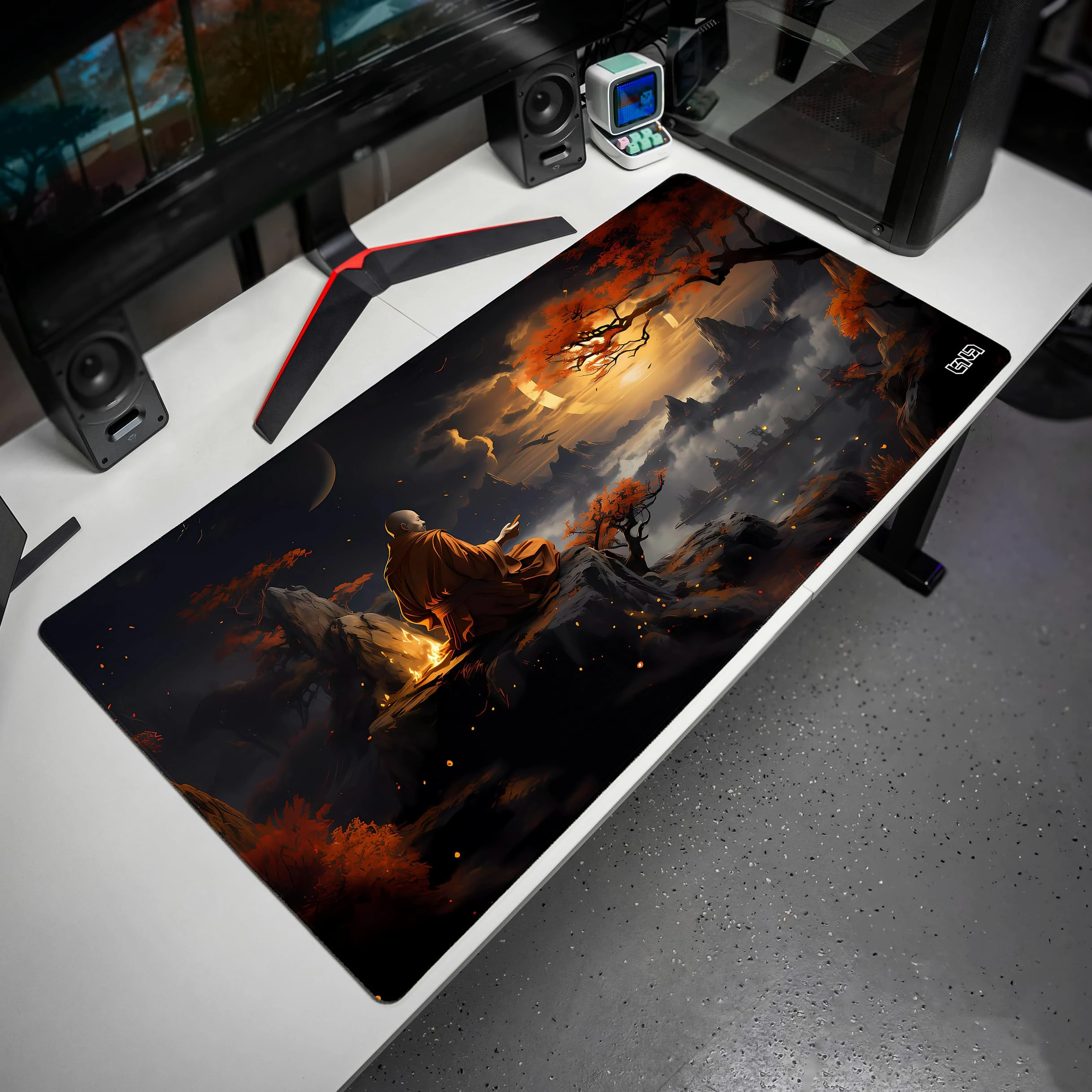 Tilt Tappetino Mouse XXL 100x50 cm | Antiscivolo Sottomano Scrivania | Impermeabile Tappetino Mouse Gaming | Accessori Scrivania Ufficio e PC | Tappetino Scrivania Grande (Monk's Zen)