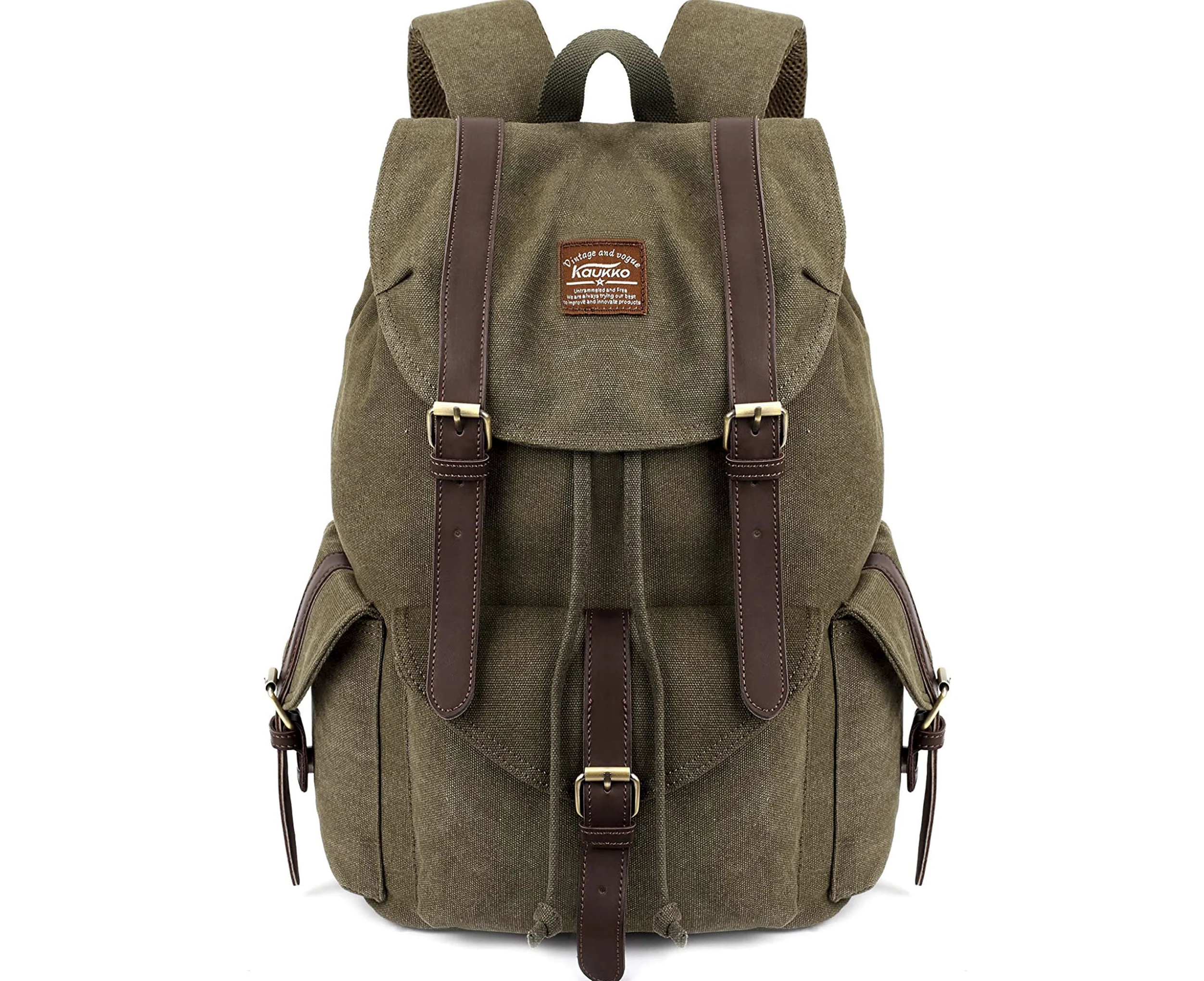 KAUKKO Annata Tela di viaggio un'escursione zaino di campeggio Escursionismo Bag per gli sport esterni svago Daypacks Sports Freizeit Daypacks (Army green)