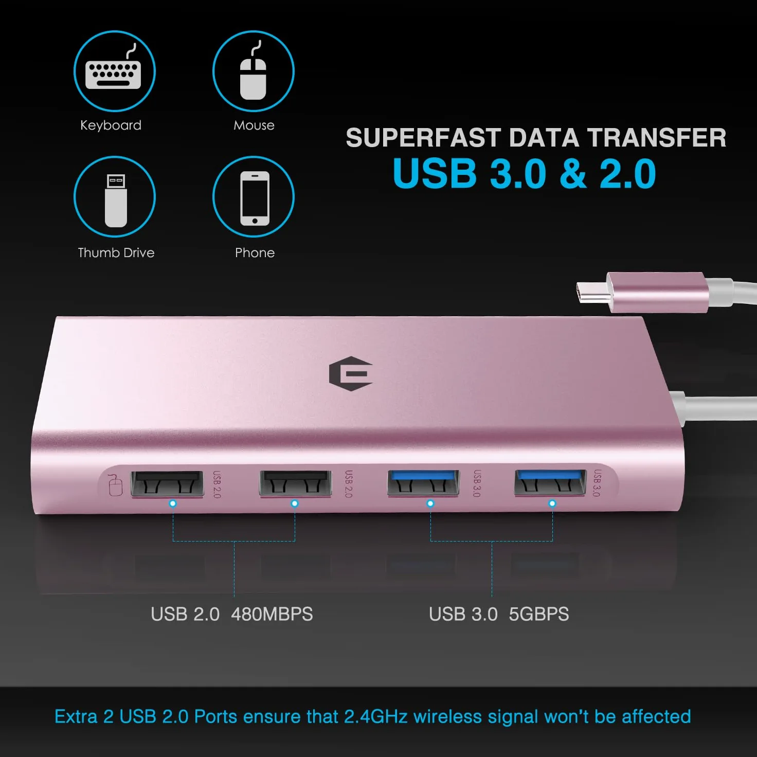 Hub USB C, adattatore 11 in 1 USB C con Vga, audio 3,5 mm, 4 USB A, docking station USB C per MacBook Pro, Surface Pro e dispositivi di tipo C