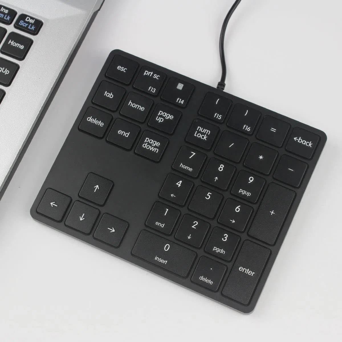 Qisan Tastierino numerico cablato 34 tasti tastiera portatile USB esterna mini tastiera sottile Magicforce per finanziario cassiere titoli - nero