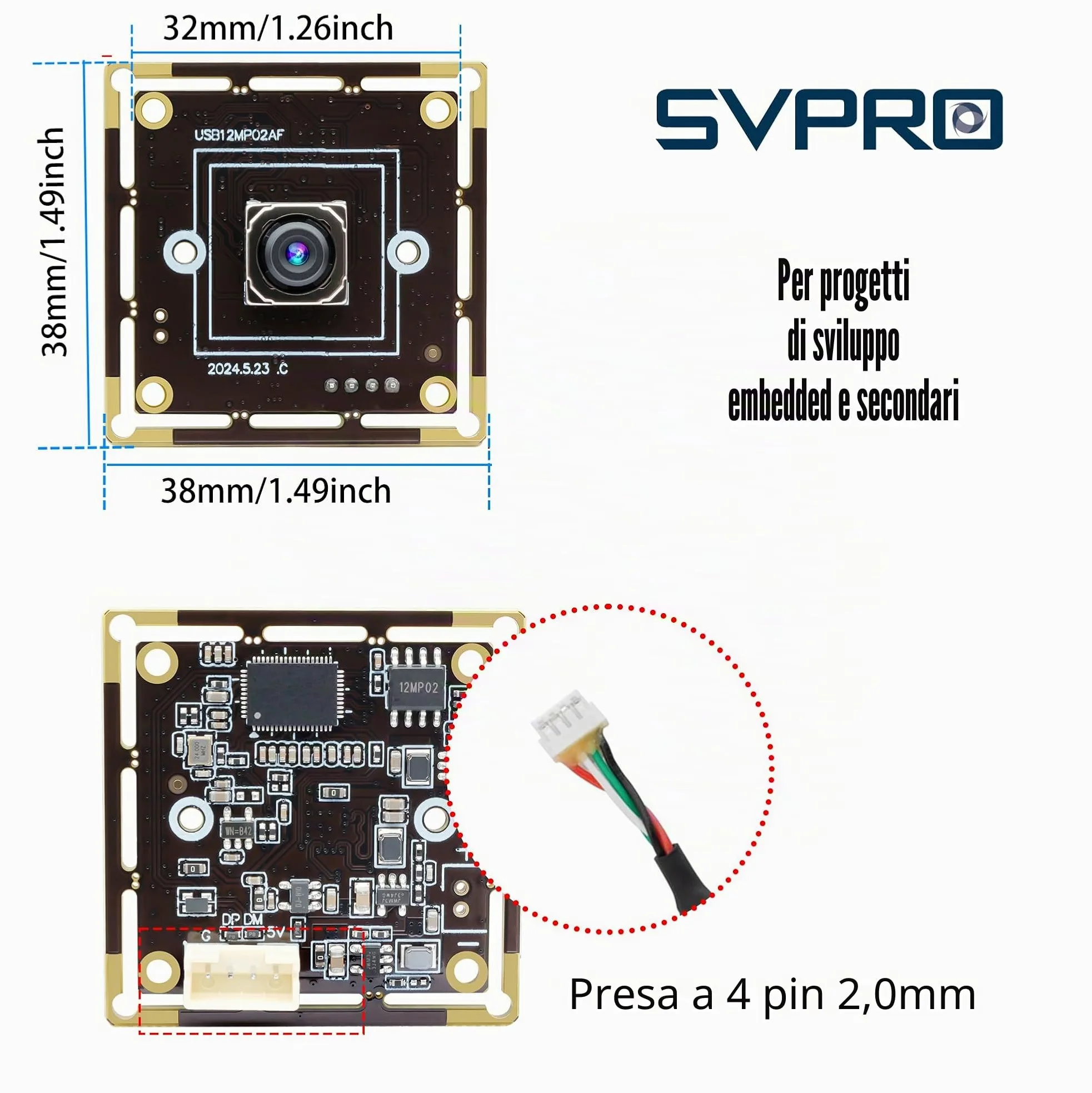 Svpro Modulo fotocamera USB 12 MP AF 4K 30fps Webcam Board per computer UVC USB2.0 1080P 60fps PDAF PC Camera IMX362 Machine Vision Telecamera industriale