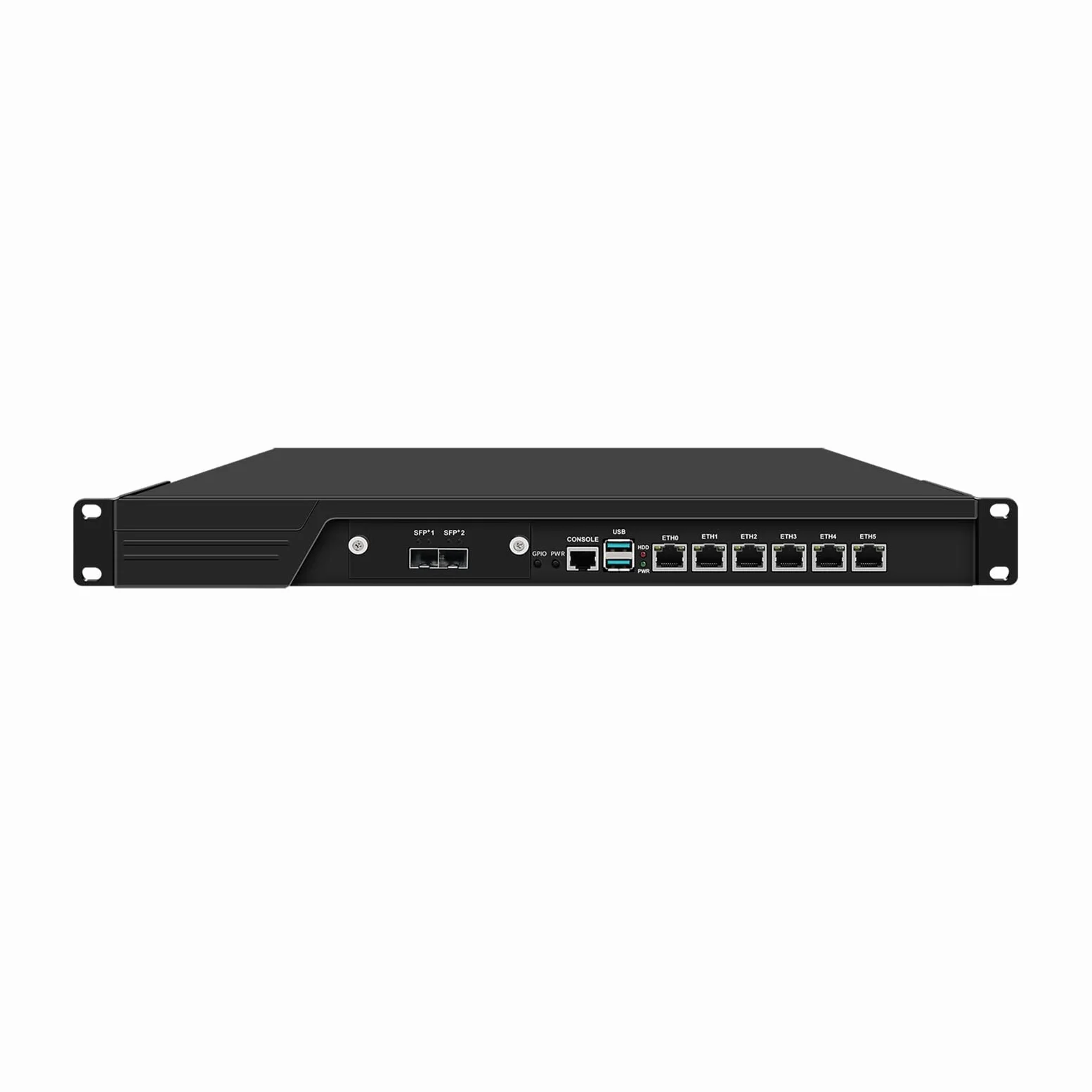 1U Firewall Appliance 10GbE with Redundancy Power Supply, PFSense, OPNsense, VPN, I3 14100, RJ16, 6 x 2.5GbE LAN, 2 x SFP+, Support 19-24V DC, 8G RAM, 128G SSD