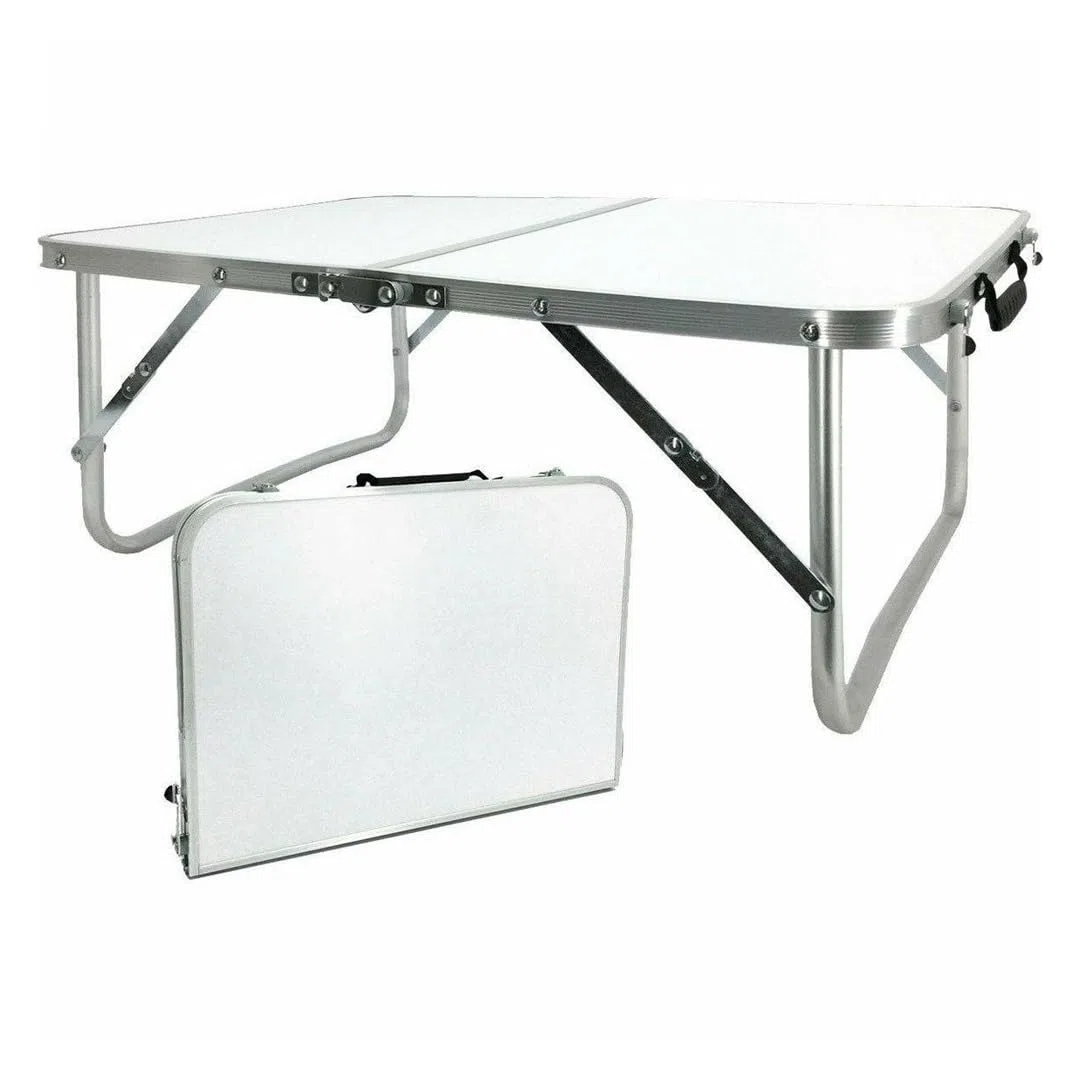 Mini Tavolo da Giardino Campeggio Terrazzo Vassoio per Colazioni a Letto Porta Laptop PC Supporto Notebook Computer Tablet Richiudibile con Maniglia Salva Spazio h24x60x40 cm