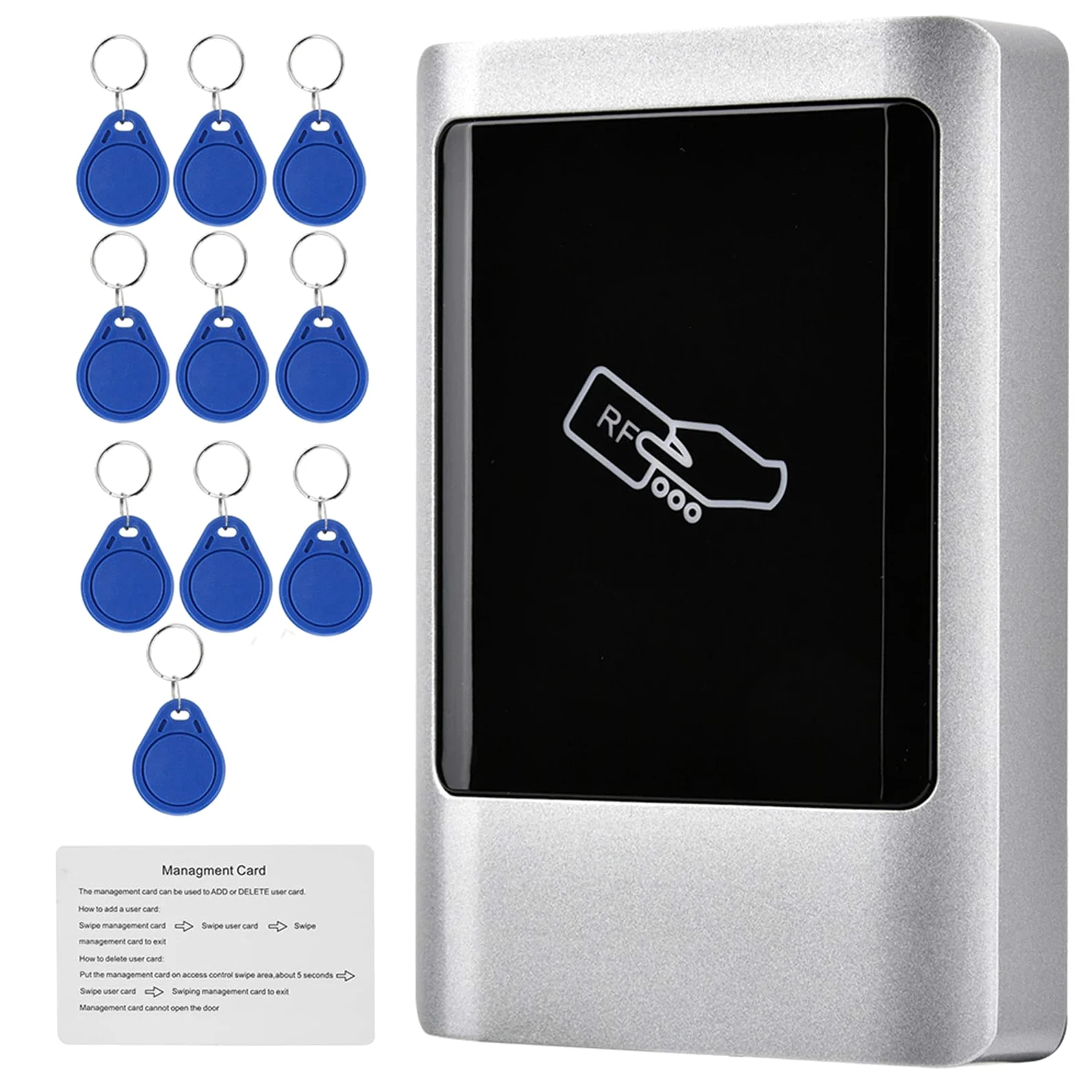 Reader Wiegand Access Control | Custodia in Metallo IP65 Impermeabile | Accesso Alla Porta della Smart Card 125 KHz e 13,56 MHz (ID) (IC)