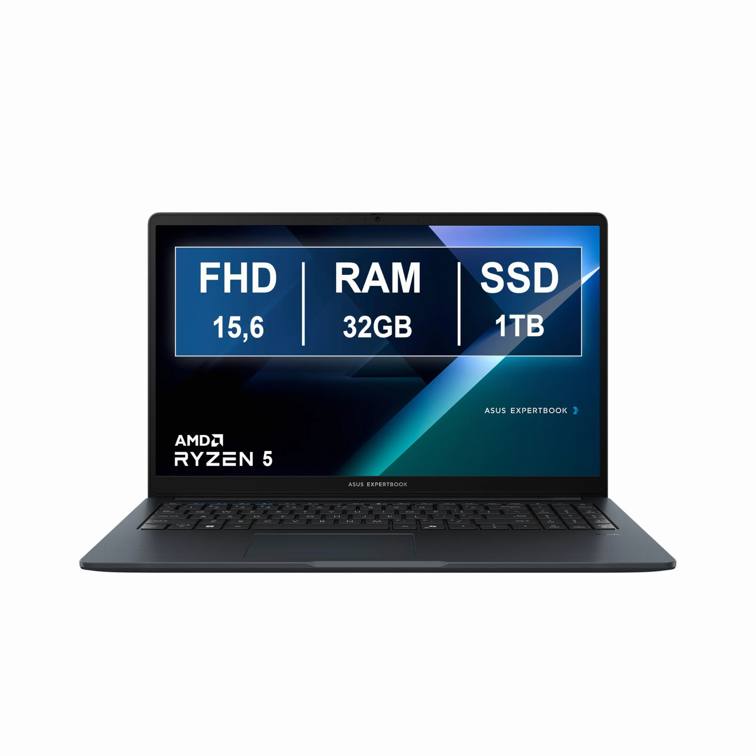 ASUS Notebook ExpertBook 15,6" AMD Ryzen 5 R5-150 14ª Gen fino a 5GHz, 32GB RAM DDR5, 1TB SSD, Win11 Pro, Tastiera Retroilluminata, QWERTY, Fingerprint