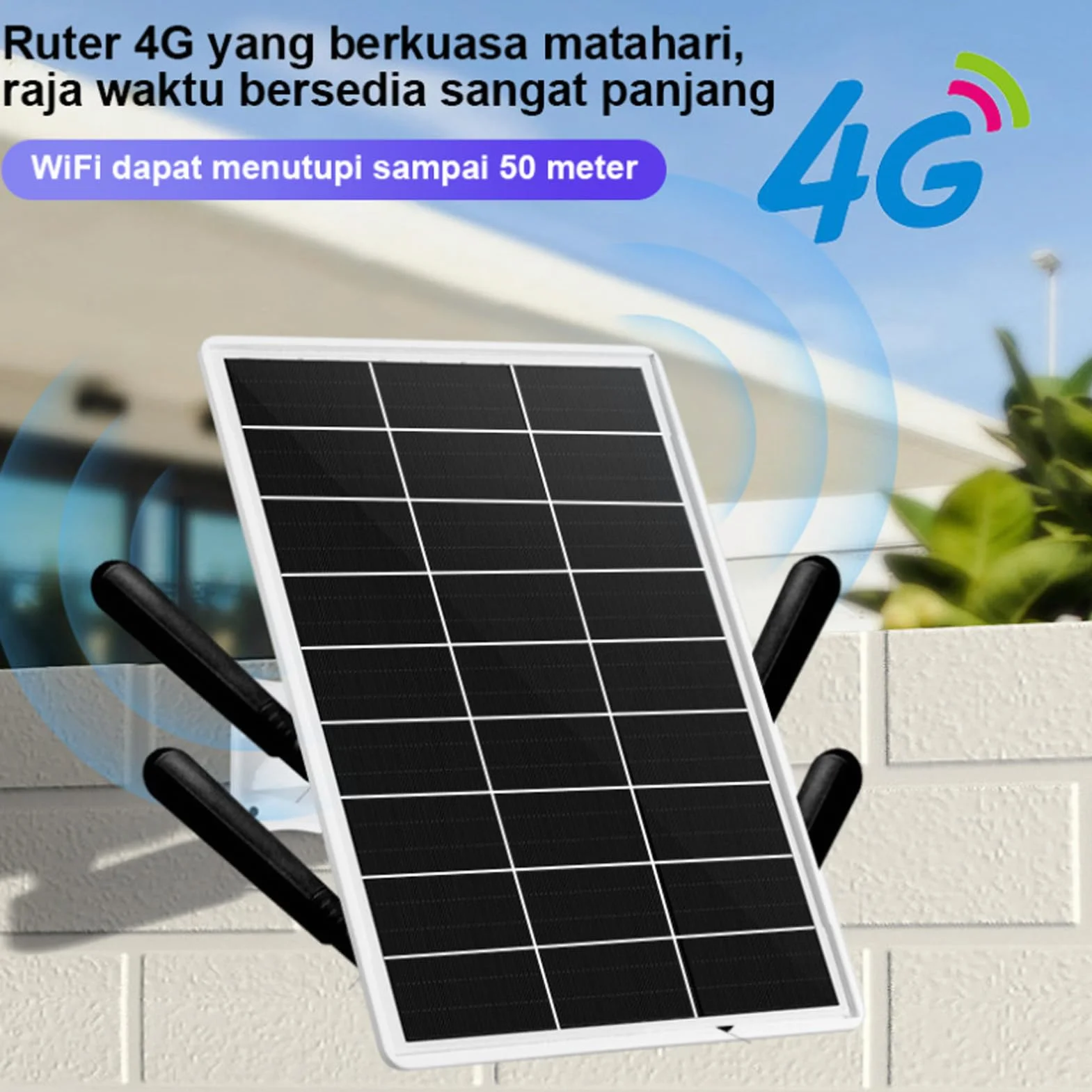 Topiky Router Modem LTE 4G a Energia Solare con Slot con Scheda SIM, Booster di Segnale Estensione Esterno WiFi da 15 W, Batteria WiFi Signal Booster 300 Mbps, Batteria da 20000