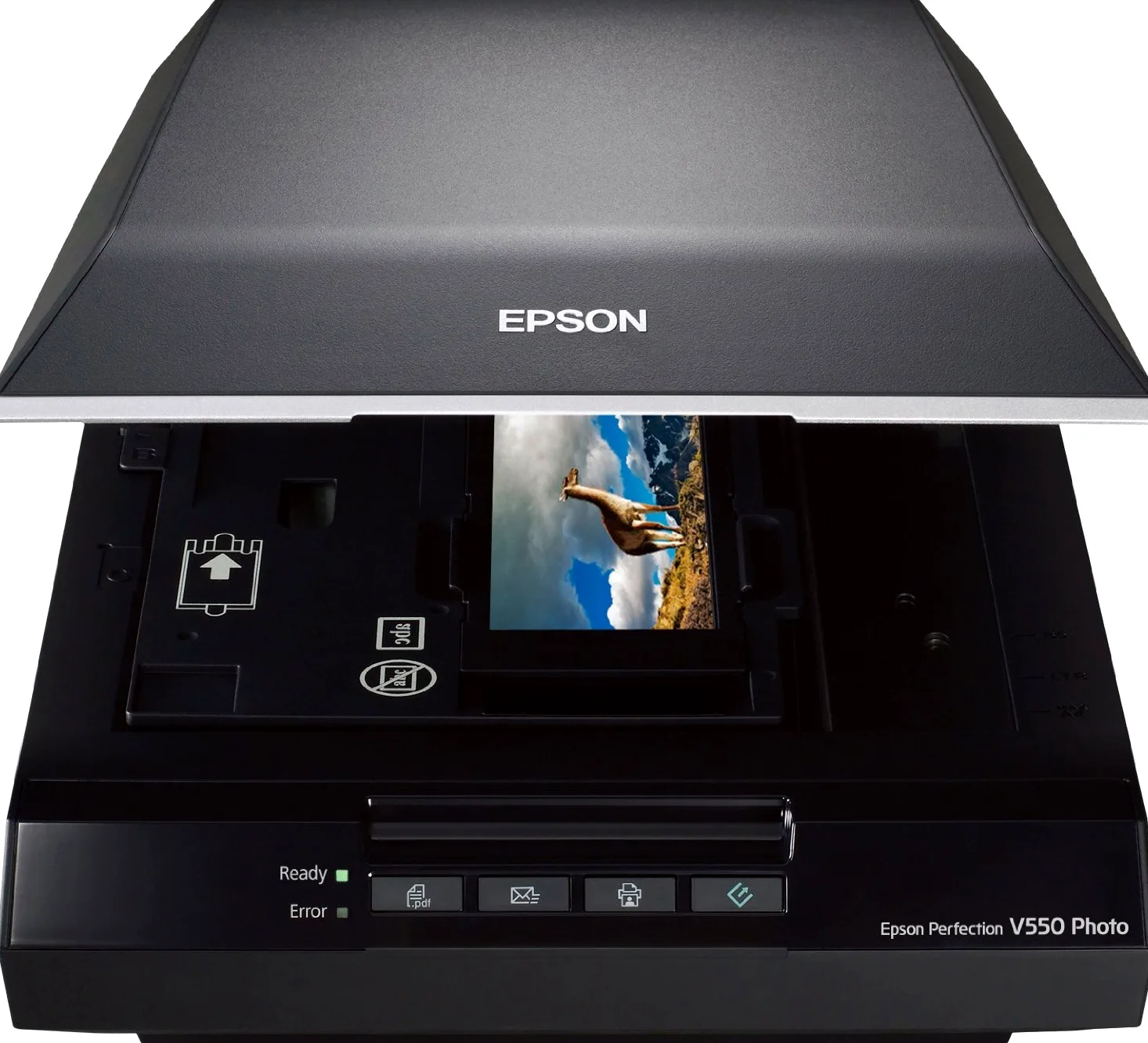 Epson Perfection V550 Photo, Scanner A4, Digital ICE per Pellicole, Lettore Negativi/Positivi, Scansione su Cloud, Risoluzione 6.400 dpi