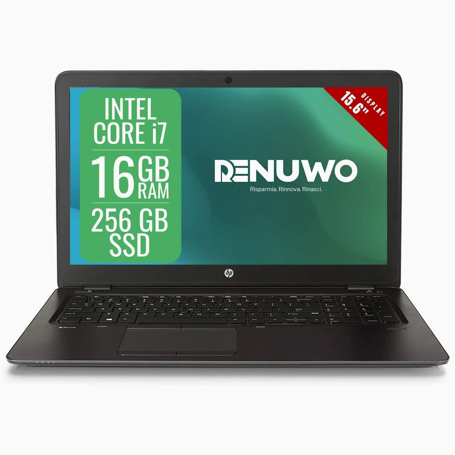 HP Zbook 15 G3 Notebook Workstation Business Intel i7-6500U, Ram 16GB, SSD 256GB, AMD W4190 2GB, Display FHD 15,6", Tastiera Qwerty IT, Batteria Nuova, Win 11 Pro + Libre Office (Ricondizionato)