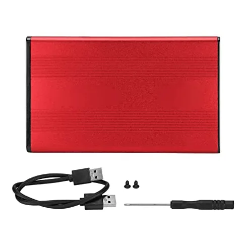 Case esterno portatile per hard disk, HDD e SSD con interfaccia USB 3.0, 2,5 pollici, 5 Gb/s, 2 TB, antistatico, per nero, argento, blu e rosso