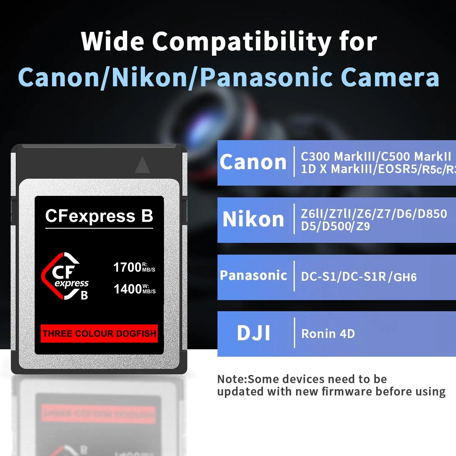 Dogfish 128GB Scheda di Memoria CFexpress Tipo B, Fino a 1700MB/s Foto e Video RAW 8K 4K, per videocamere Nikon Canon Panasonic