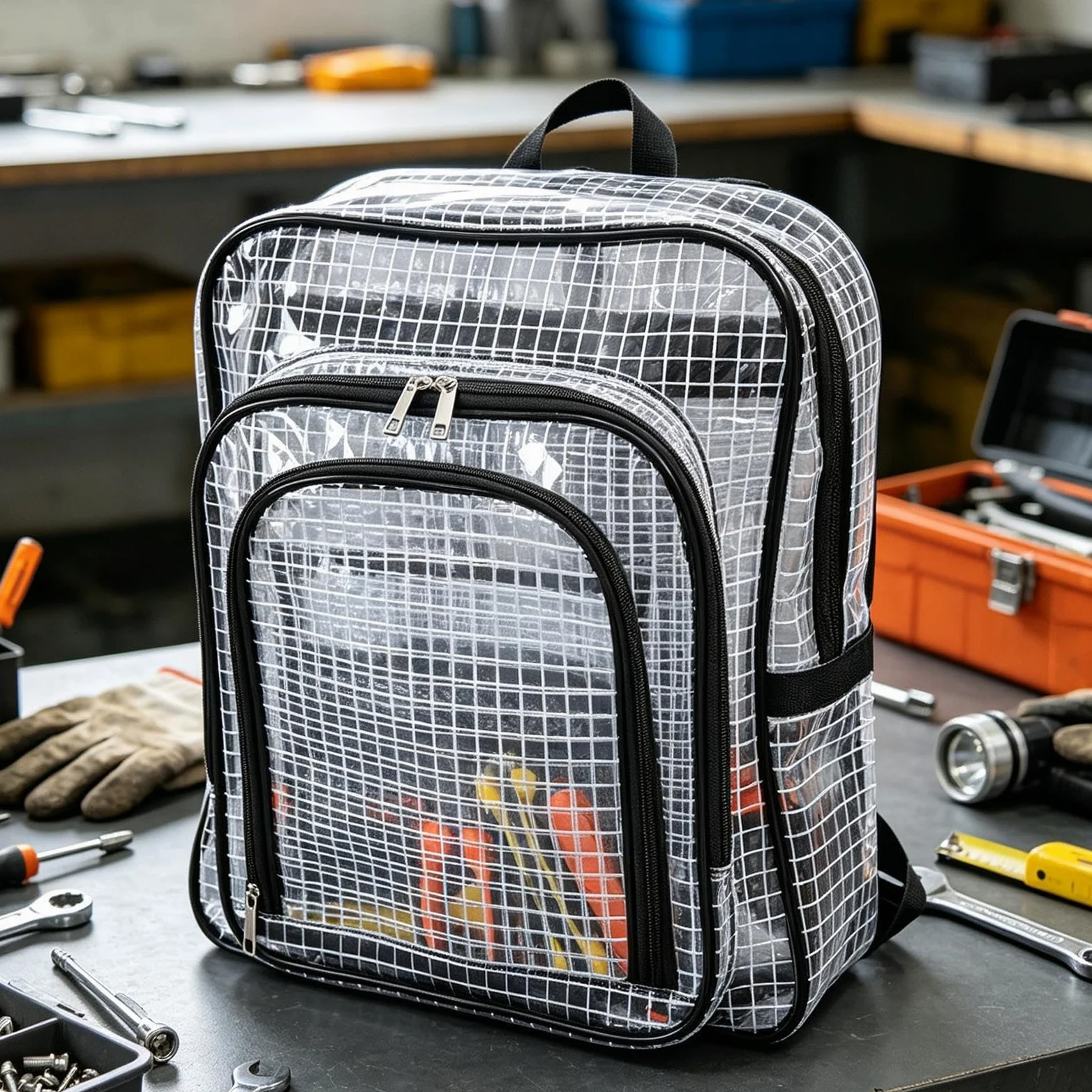 Zaini Antistatici Per Dispositivi Elettronici Trasparente Grande Capacità | Borsa Porta Attrezzi Antistatica In Pvc per Viaggio, Pendolarismo Quotidiano, Viaggi di Lavoro, Laptop