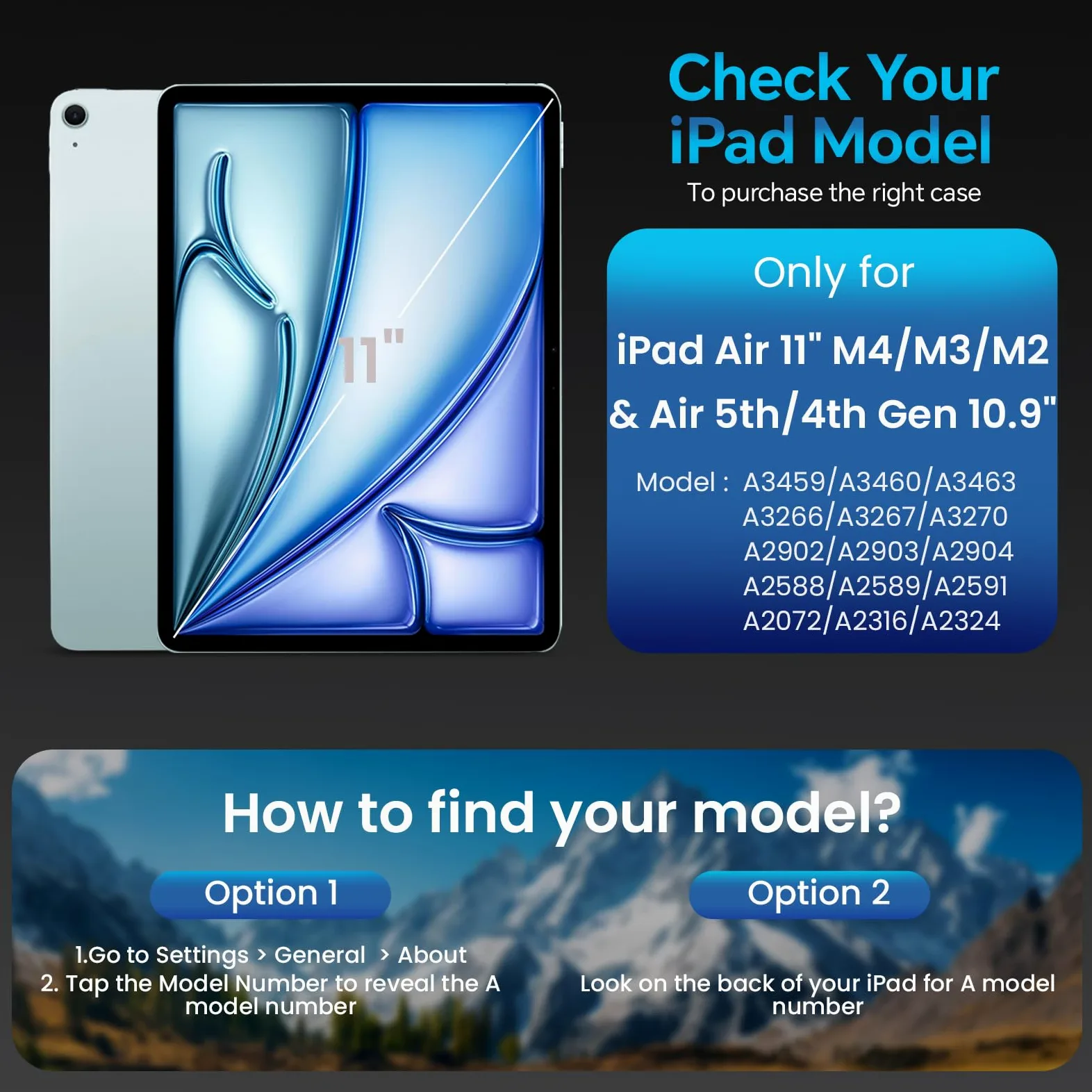 Custodia per iPad Air 11 Pollici M4/M3/M2 (2026/2025/2024), Cover iPad Air 5/4 Generazione 10,9" con Portapenna Tasca Cinghie,Supporto,Chiusura Magnetica,Auto Sveglia/Sonno,Azzurro Chiaro
