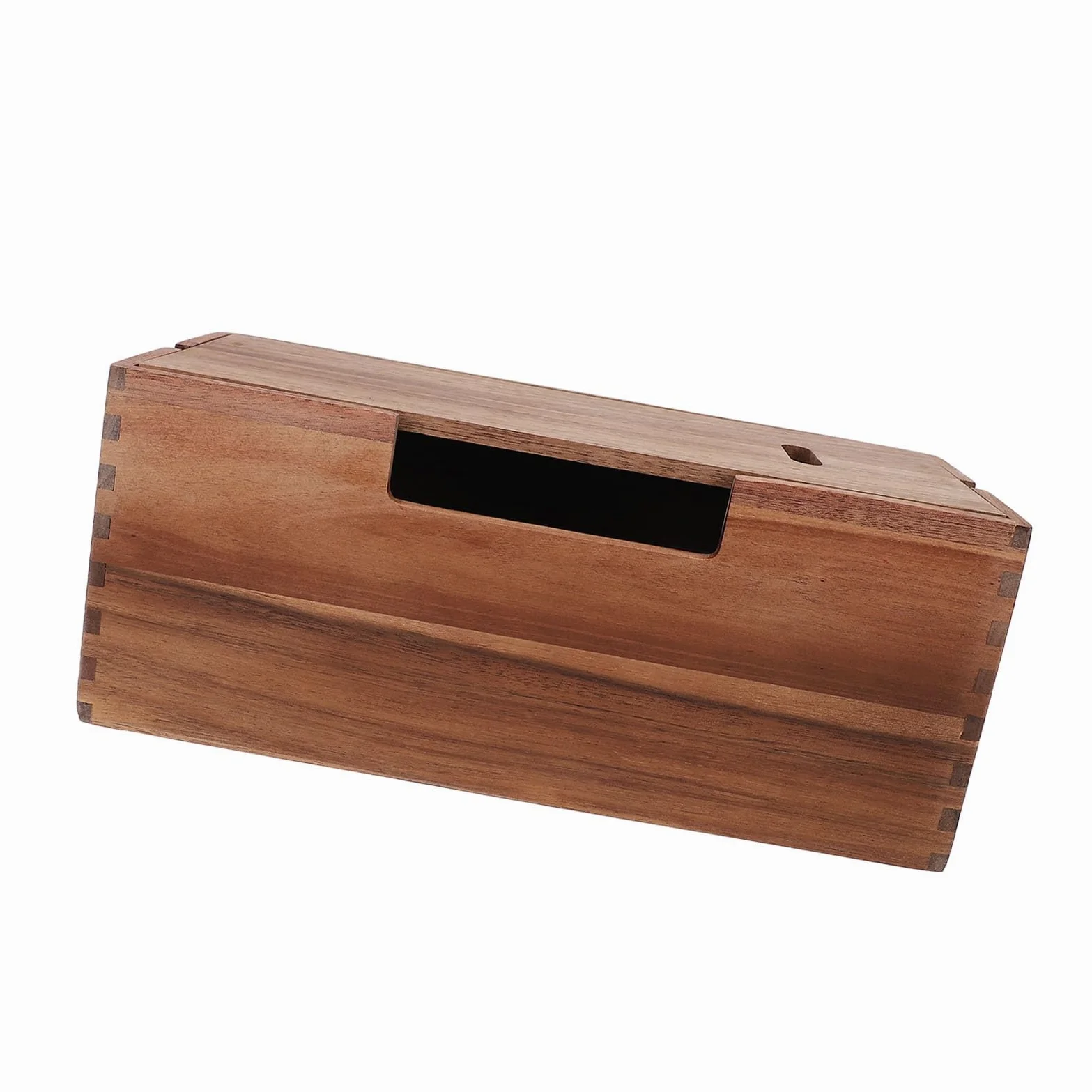 Dpofirs Scatola di Gestione dei Cavi in ​​Legno, Organizer Spegnicavo in Legno per Ciabatta e Cavi, con Efficiente Occultamento del Cavo per Scrivania, Ufficio e TV Domestica
