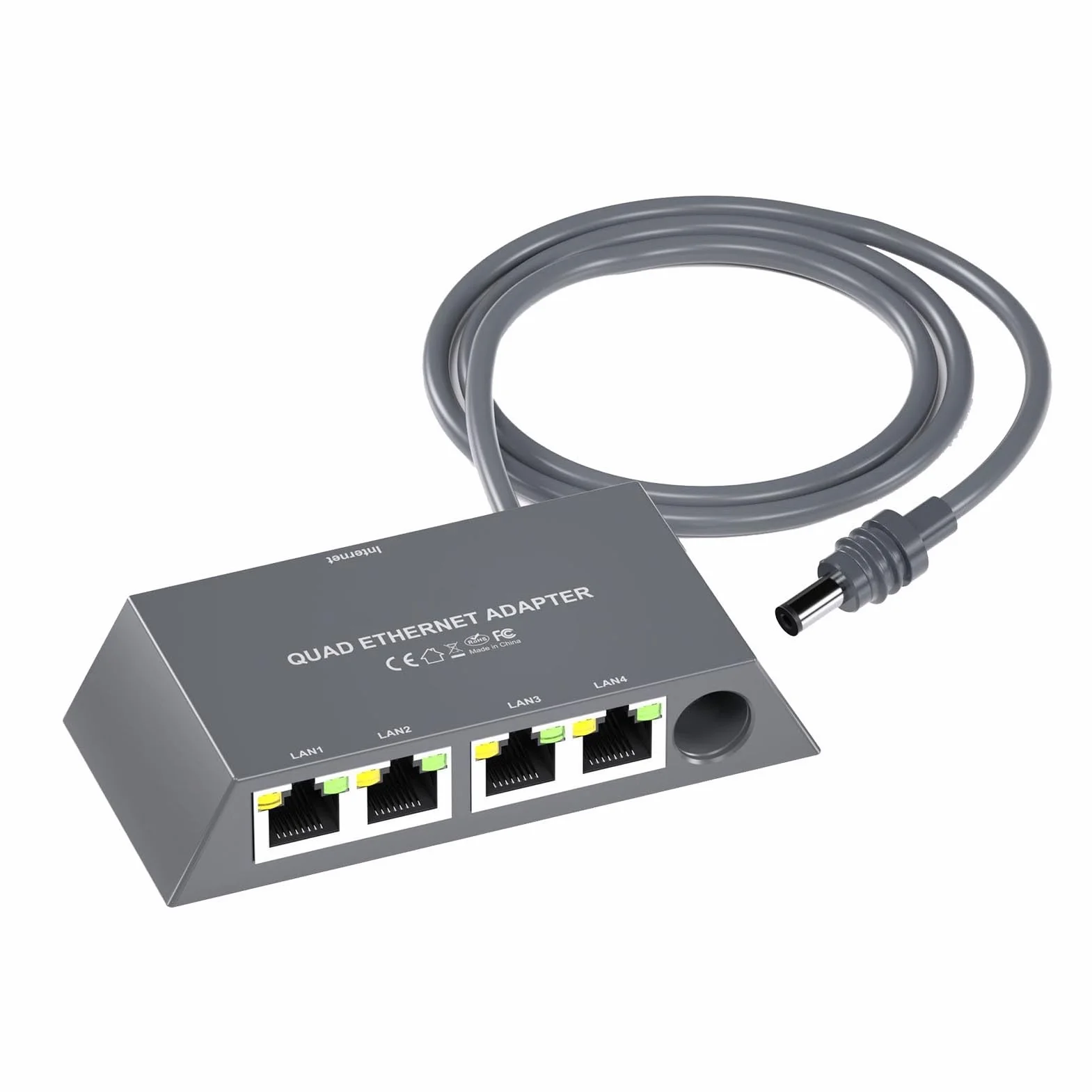 Adattatore Ethernet a 4 porte Prestazioni affidabili Design Gigabit Ethernet Plug and Play per dispositivi multipli