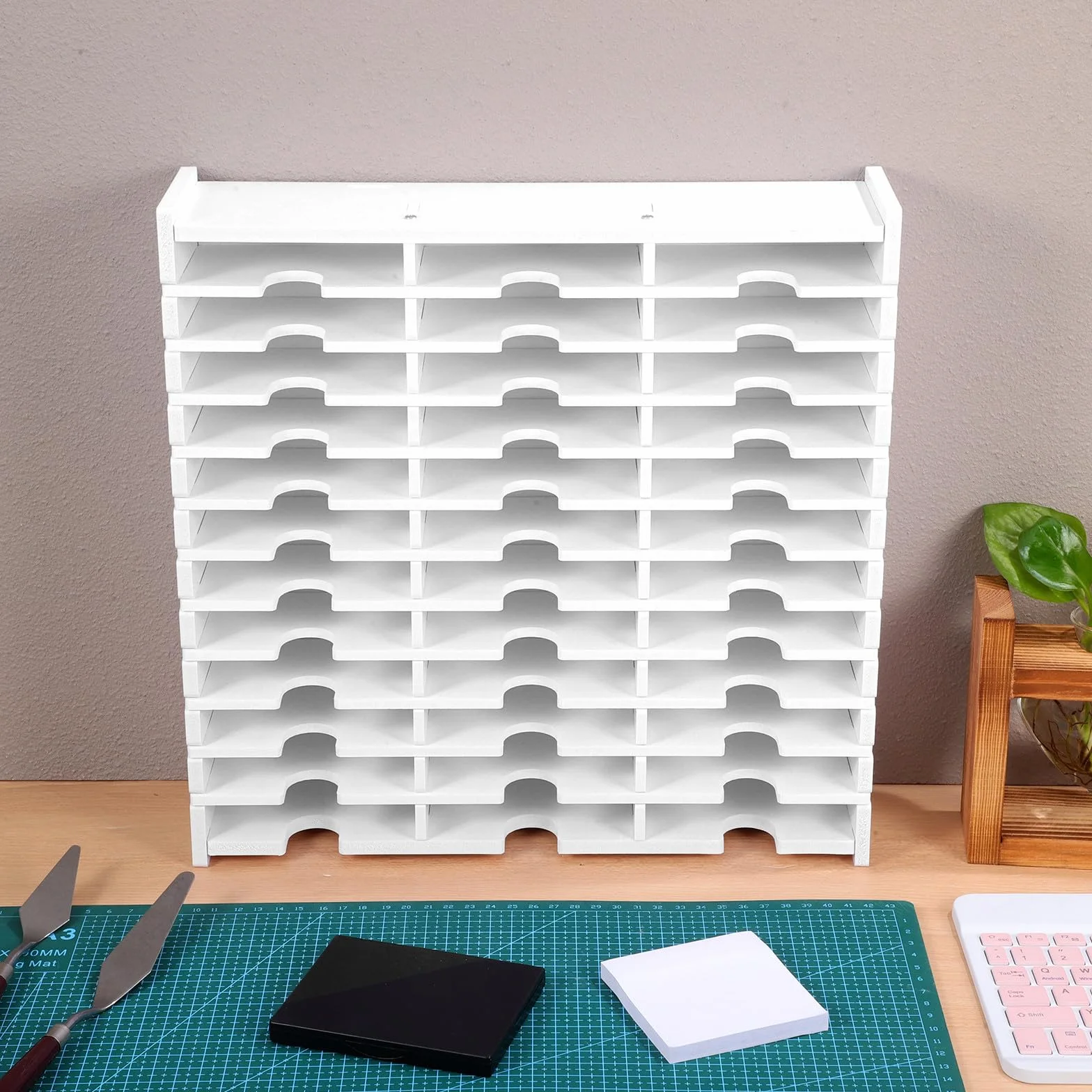 Scatola Porta CD e Dvd da Tavolo in Pvc Bianco Resistente All’usura Organizer Compatto per Conservare e Proteggere Dischi, come Regalo Funzionale