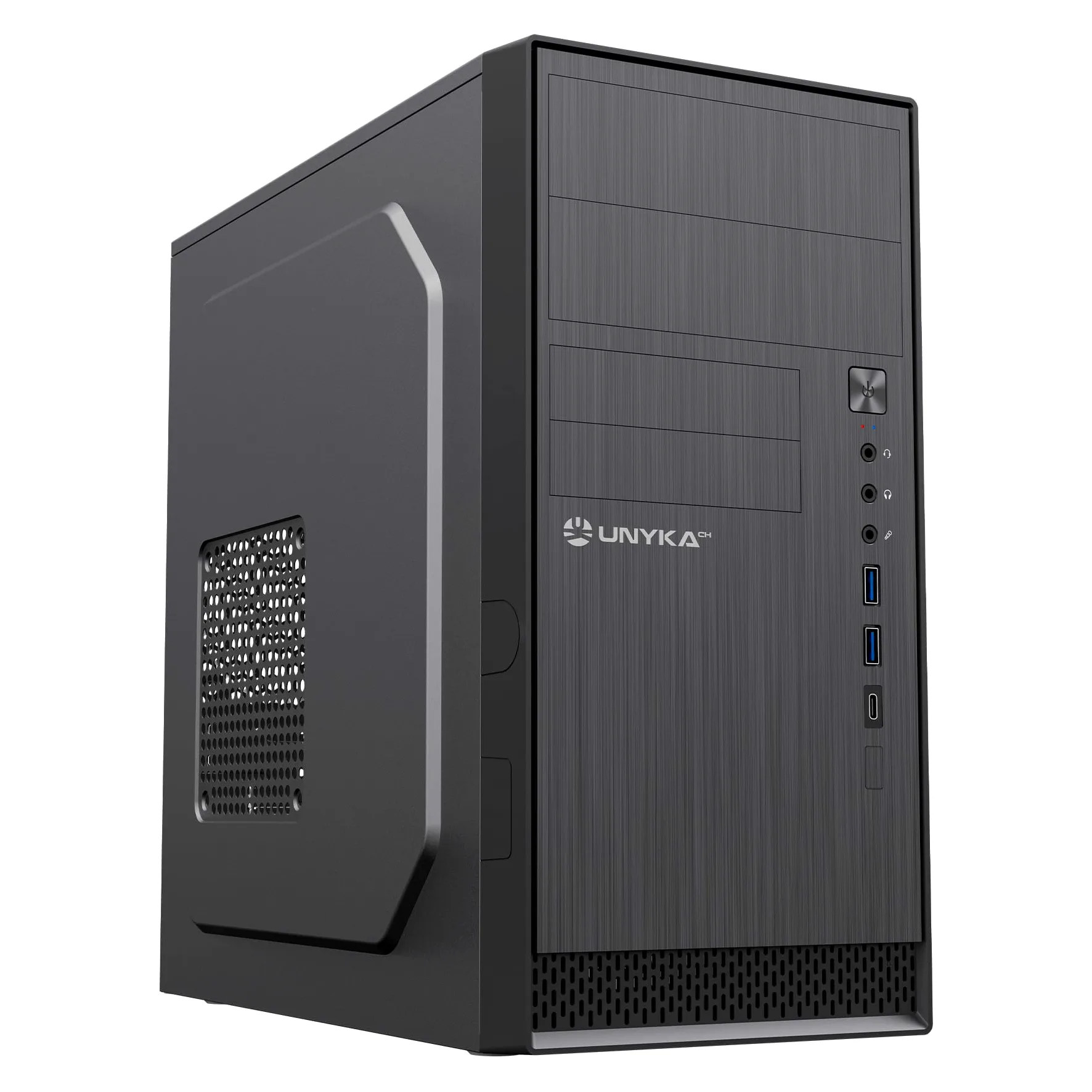 UNYKAch Case per computer Micro ATX Aero C12 V2 con due porte USB 3.0 e una porta USB Type C 2.0