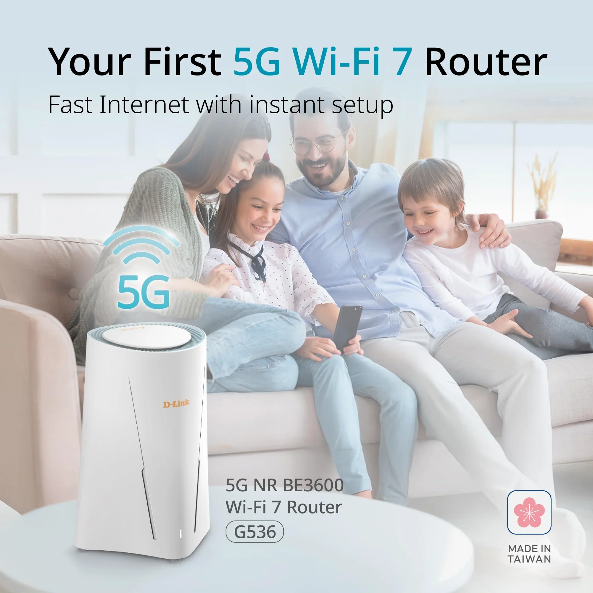 D-Link G536 Router WiFi 7 5G con slot SIM, supporto antenne esterne (SMA doppi), BE3600, 5G fino a 4,67 Gbps, porte doppie 2,5 Gigabit, commutazione WAN automatica, compatibile Mesh