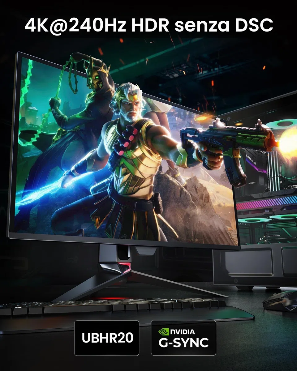 Silkland Cavo DisplayPort 2.1 80Gbps 2M [Certificato VESA] DP80, [8K@240Hz, 4K@540Hz 360Hz 240Hz, 16K@60Hz] Cavo DP, Compatibile con FreeSync, UBHR20, HDR, DSC, Monitor Gaming, 5090, 7900XTX, S1334