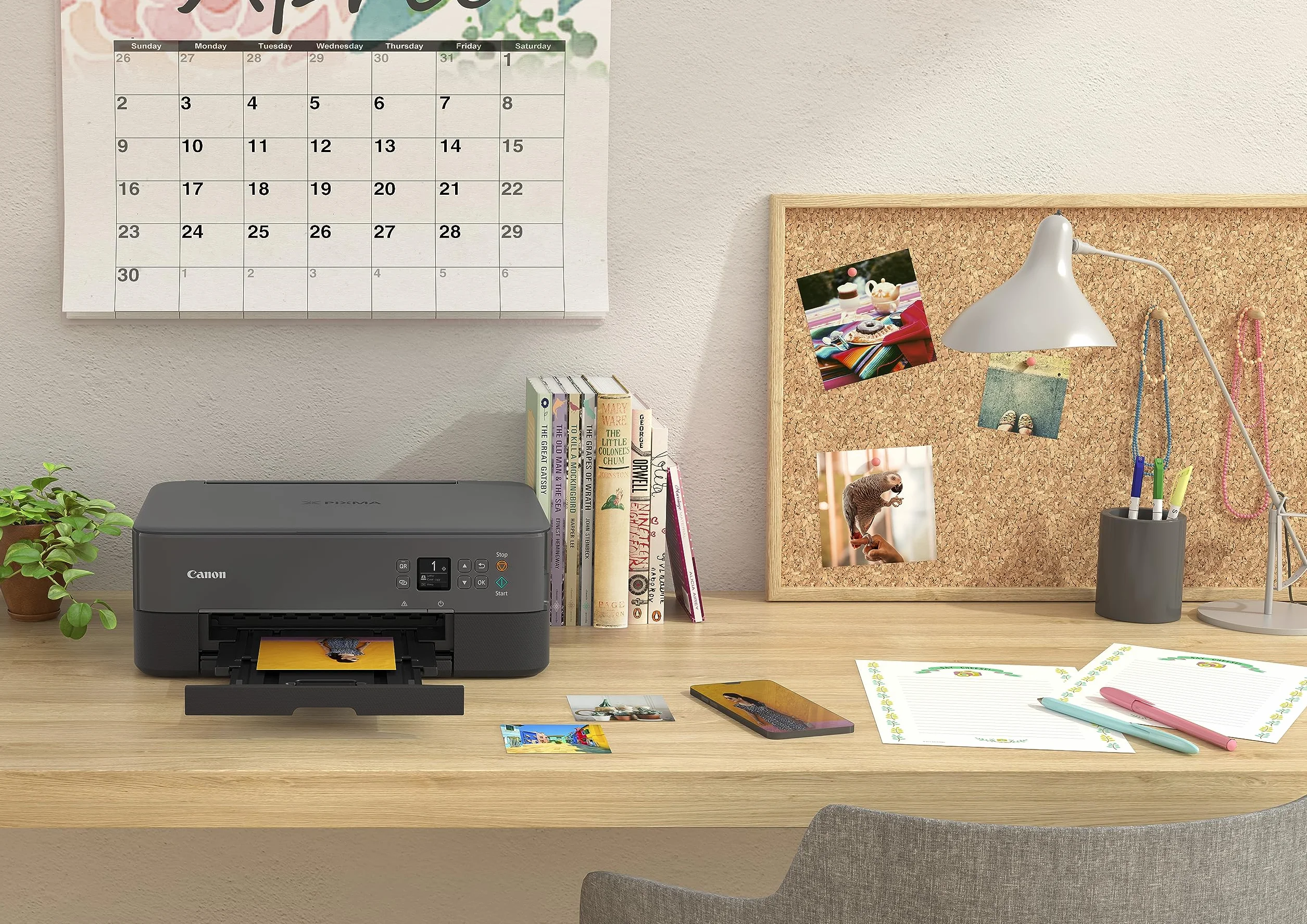 Canon PIXMA TS5350i nera, 3-in-1, Wi-Fi, funzioni copia e scanner, compatibile con PIXMA PRINT PLAN,stampa foto senza bordo, include nella confezione la carta fotografica PP-201 9x9cm - colore nero