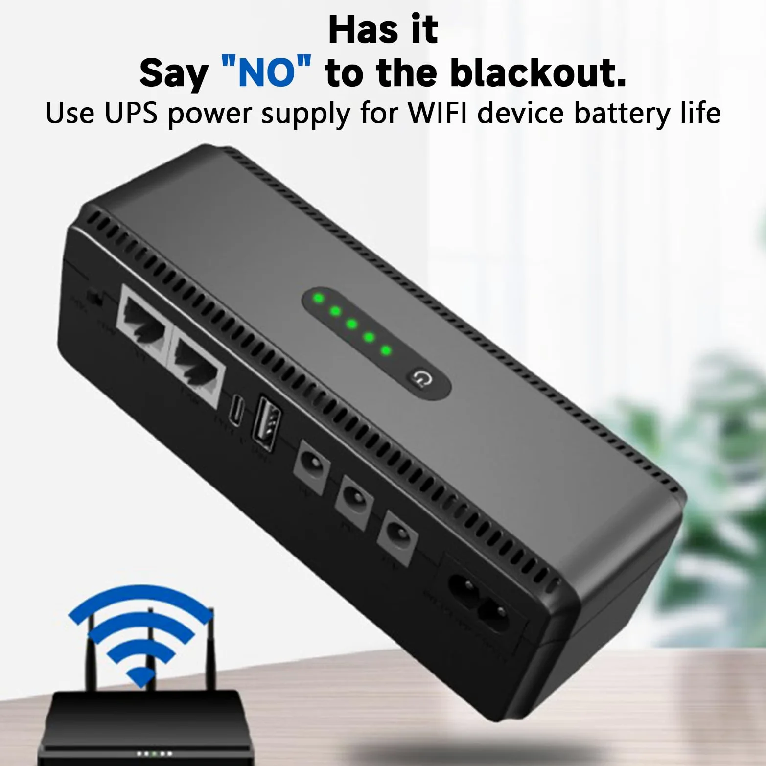 Alimentatore a Batteria di Backup per Router Ricaricabile Ininterrotta | Alimentazione a Batteria di Backup Batteria Esterna Ricaricabile di Backup per Router WiFi, Telecamera