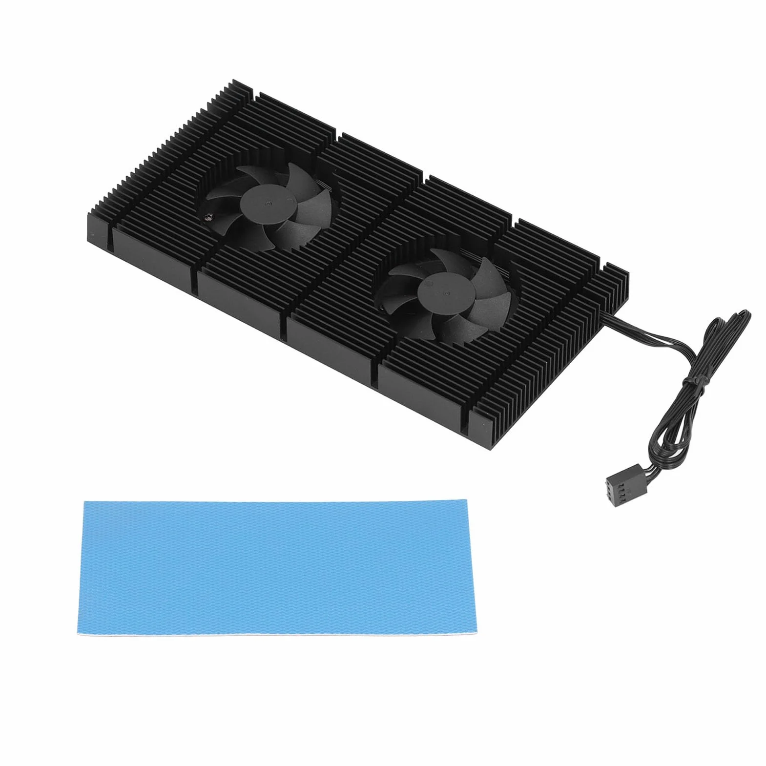 Cocoarm GK6 Doppia Ventola PWM VRAM Dissipatore di Calore GPU in Lega di Alluminio Piastra Posteriore Radiatore 90 X 180 X 15 Mm Regolabile da 1500 a 5000 Giri/min per Raffreddamento Memoria