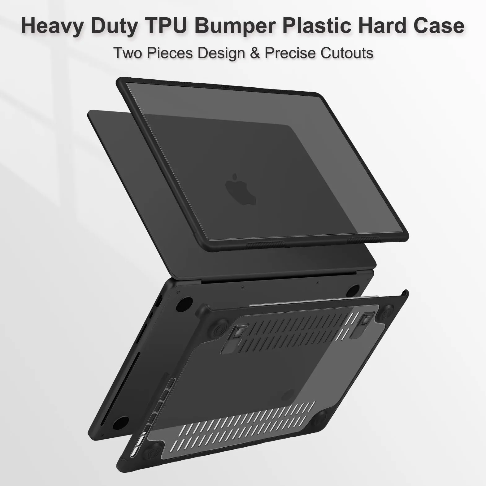 MOSISO Custodia Compatibile con MacBook Pro 14 Cover 2025-2021 M5 A3434 M4 A3112 A3185 A3401 M3 A2918 A2992 M2 A2779 M1 A2442,Case Servizio Pesante Staffa&Copritastiera&Pellicola&Tipo C, Nero