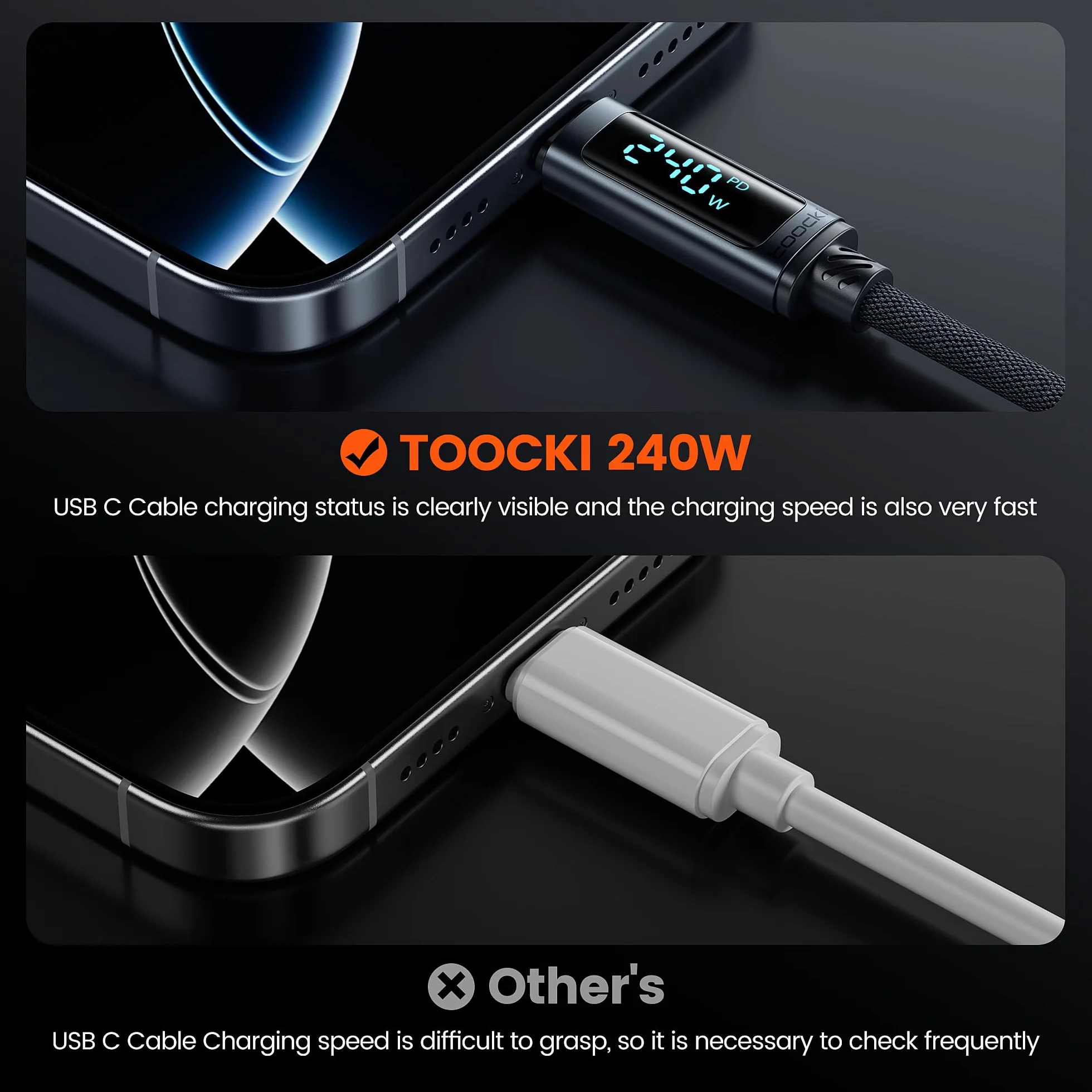 toocki Cavo USB C USB C 100W, 3m Cavo USB Type-C PD 5A Ricarica