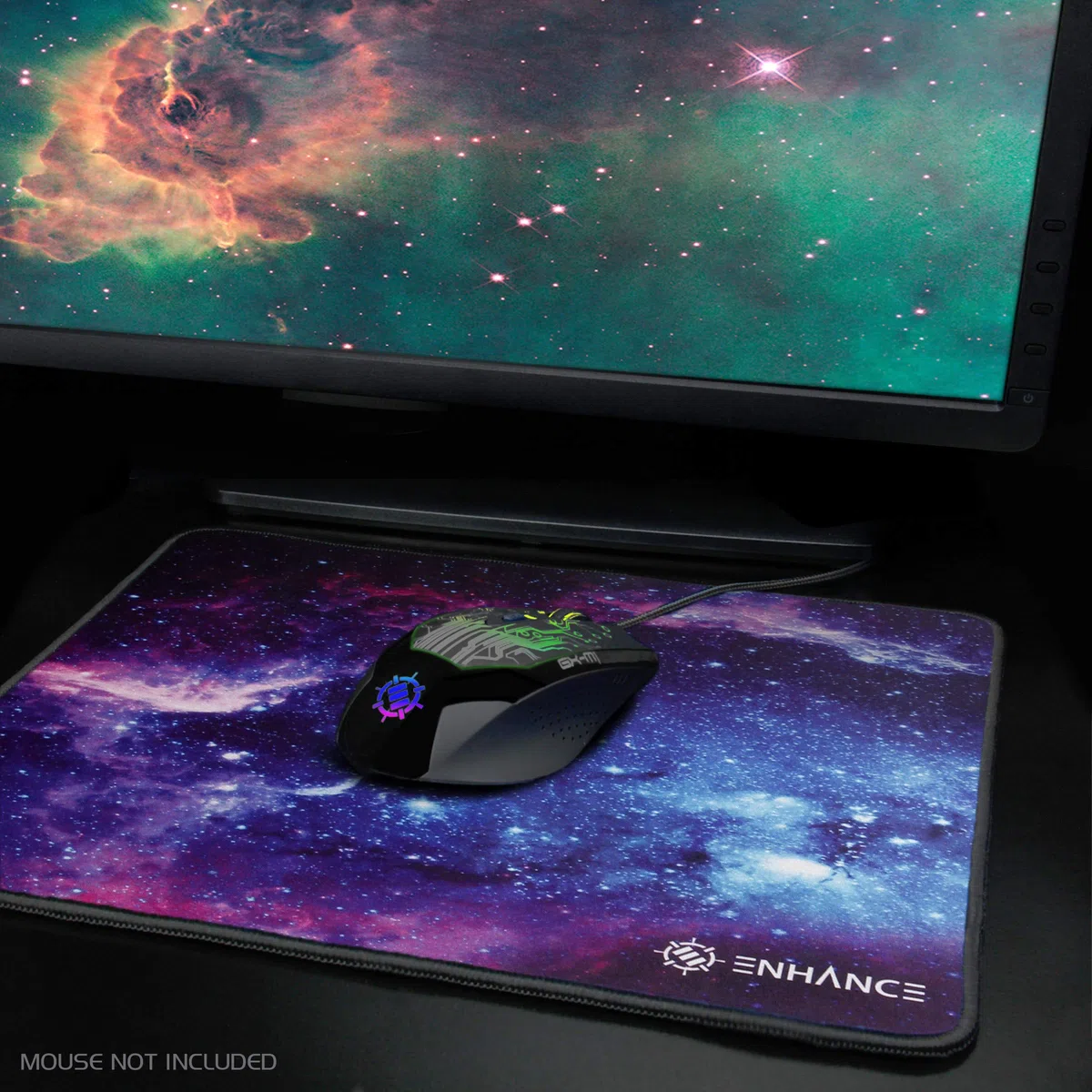 ENHANCE Ampio Tappetino per Mouse da Gioco XL - Tappetino per Mouse Grande, Cuciture Anti-sfilacciatura, Base in Gomma Antiscivolo, Tracciamento ad Alta Precisione - Serie Voltaic (Galaxy)