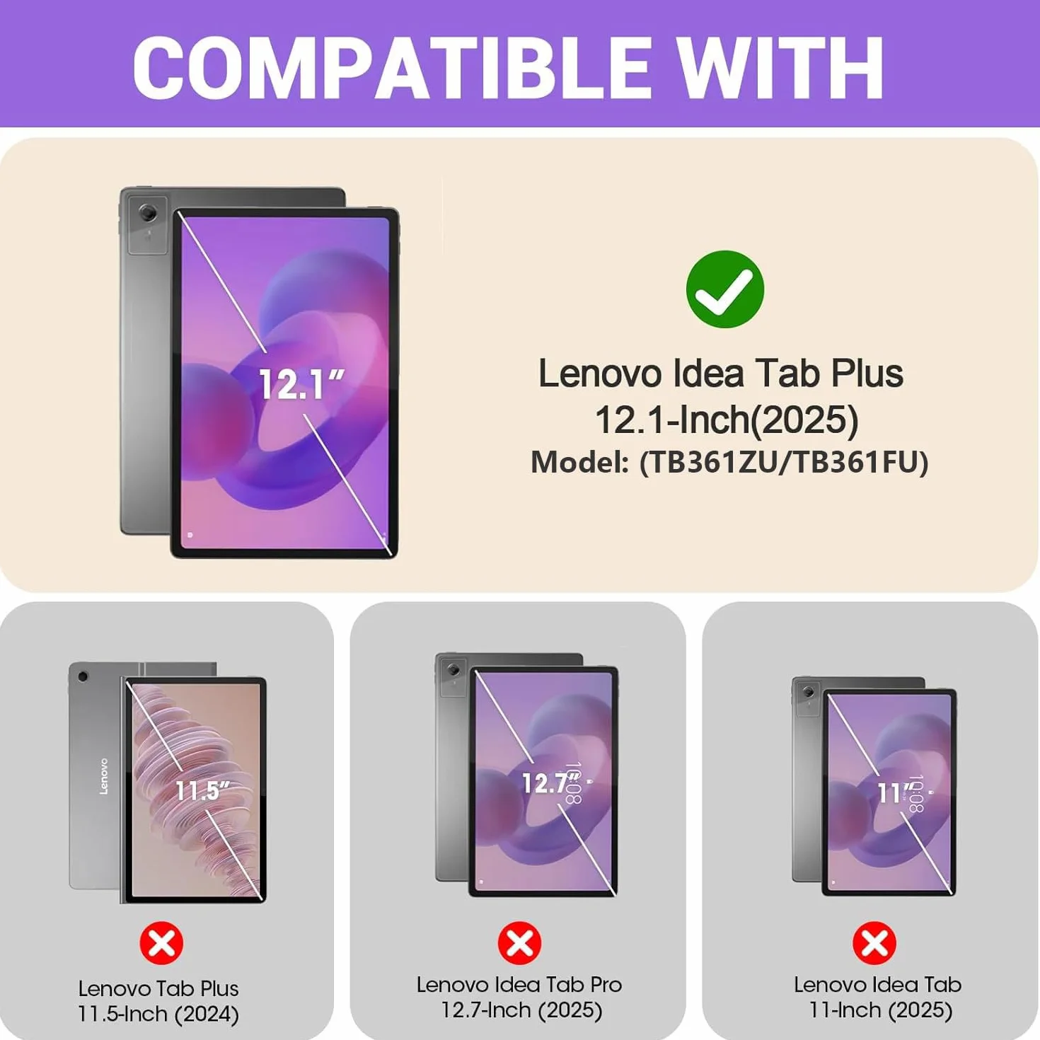 Custodia con Tastiera per Lenovo Idea Tab Plus 12,1 Pollici/Tab K12 Modello 2025 (TB361ZU/TB361FU), Layout Italiano Tastiera Rimovibile con Touchpad Intelligente con Mouse,Viola