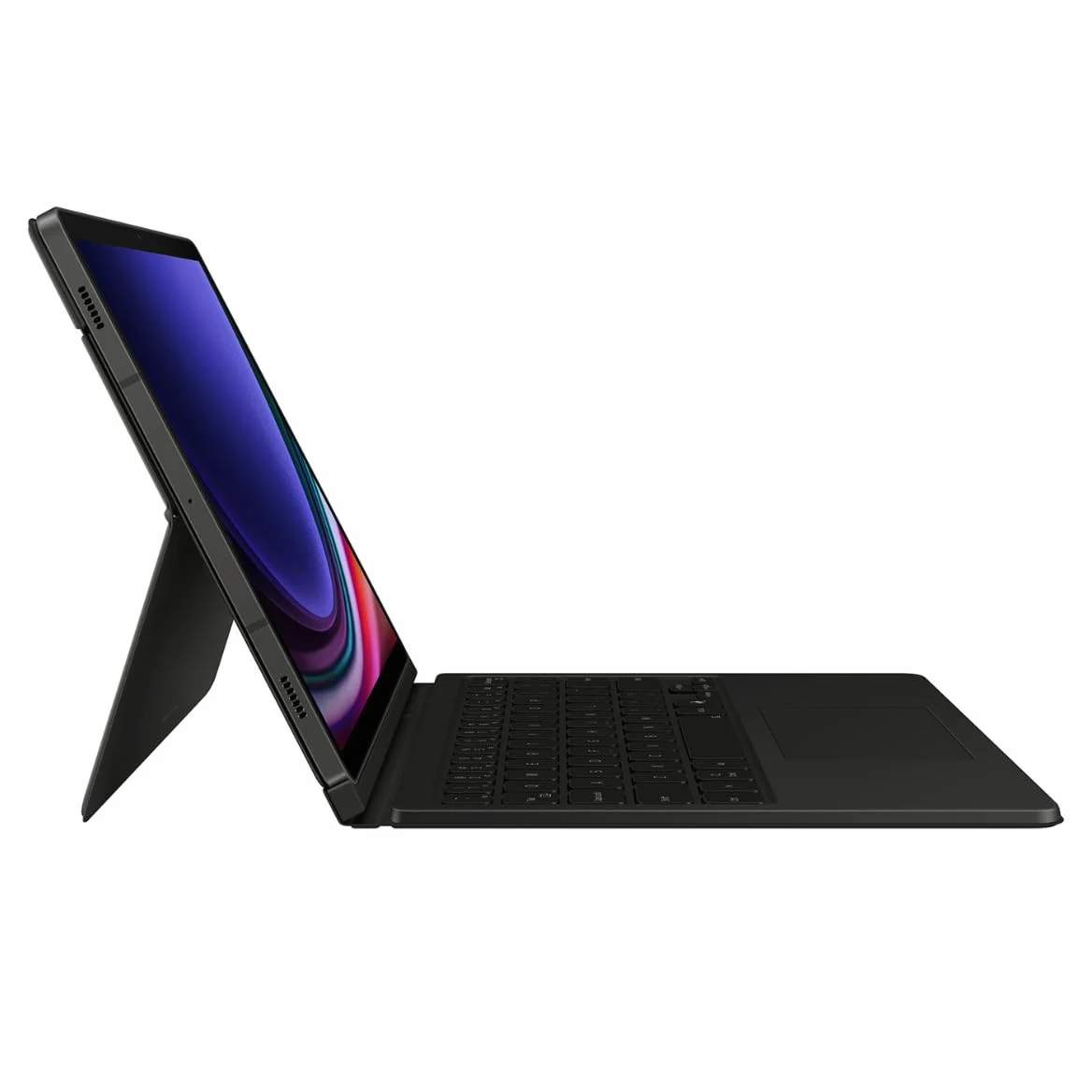Samsung EF-DX815 - Custodia protettiva per Galaxy Tab S9+, tastiera QWERTZ, tasti funzione, connettore POGO, touchpad, scomparto S Pen e controllo gestuale, colore: Nero
