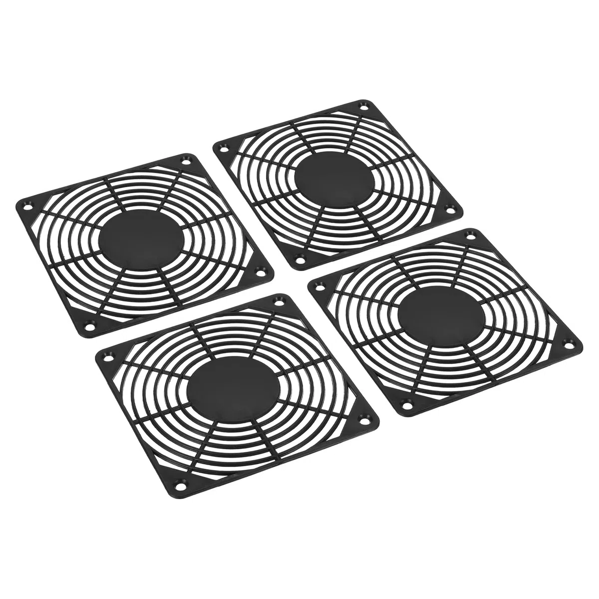 PATIKIL 120mm Ventola Filtro, 4pz ABS Plastica Ventilatore Griglia Protezione Protezione per Ventola Protezione Copertina Fai-da-Te, Nera