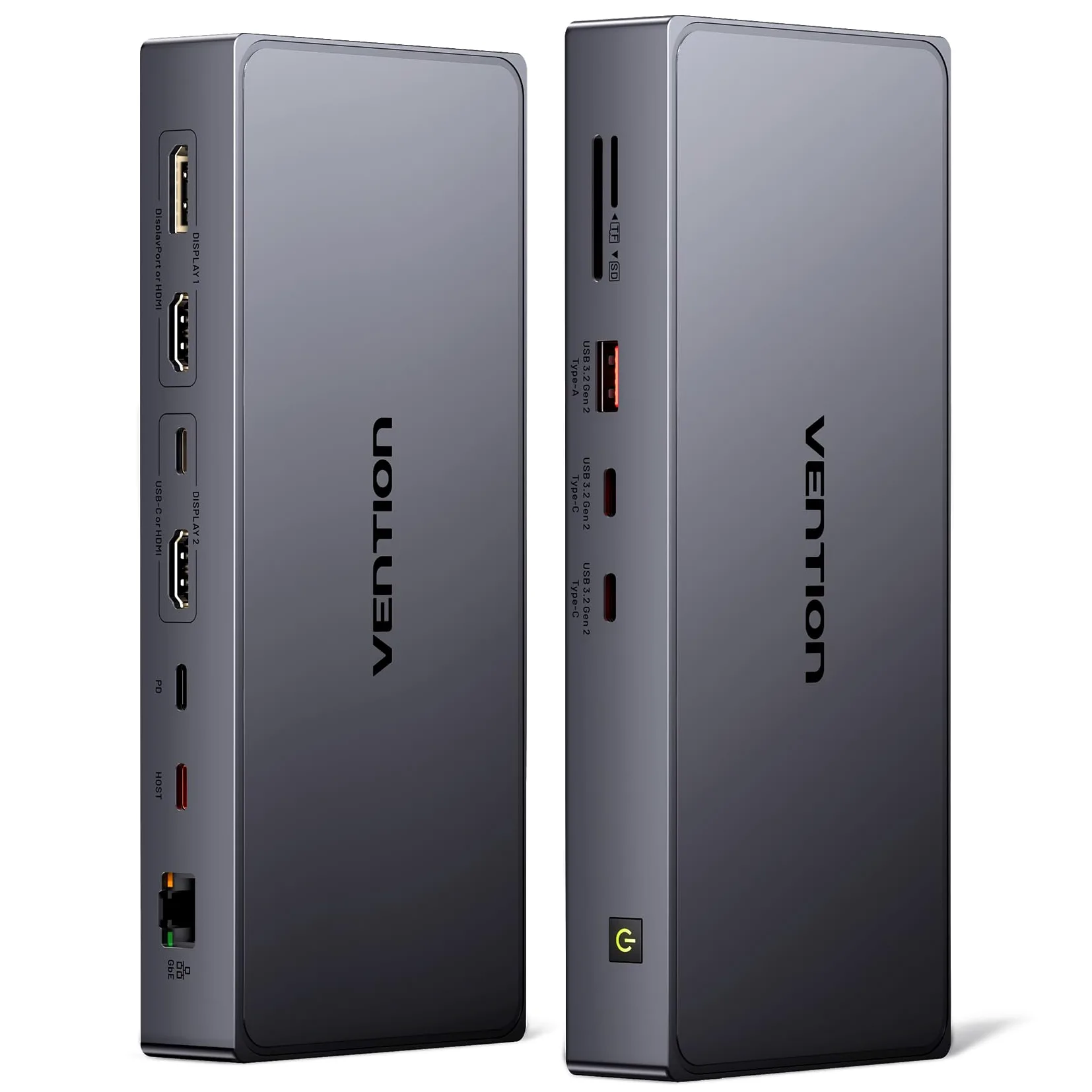 VENTION Docking Station DisplayLink per MacBook M1/M2/M3/M4, Docking Station USB C 11 in 1 con Doppio Monitor 4K@60Hz,Stazione per portatile con USB A/C 10Gbps,HDMI,DP,PD 100W,SD/TF