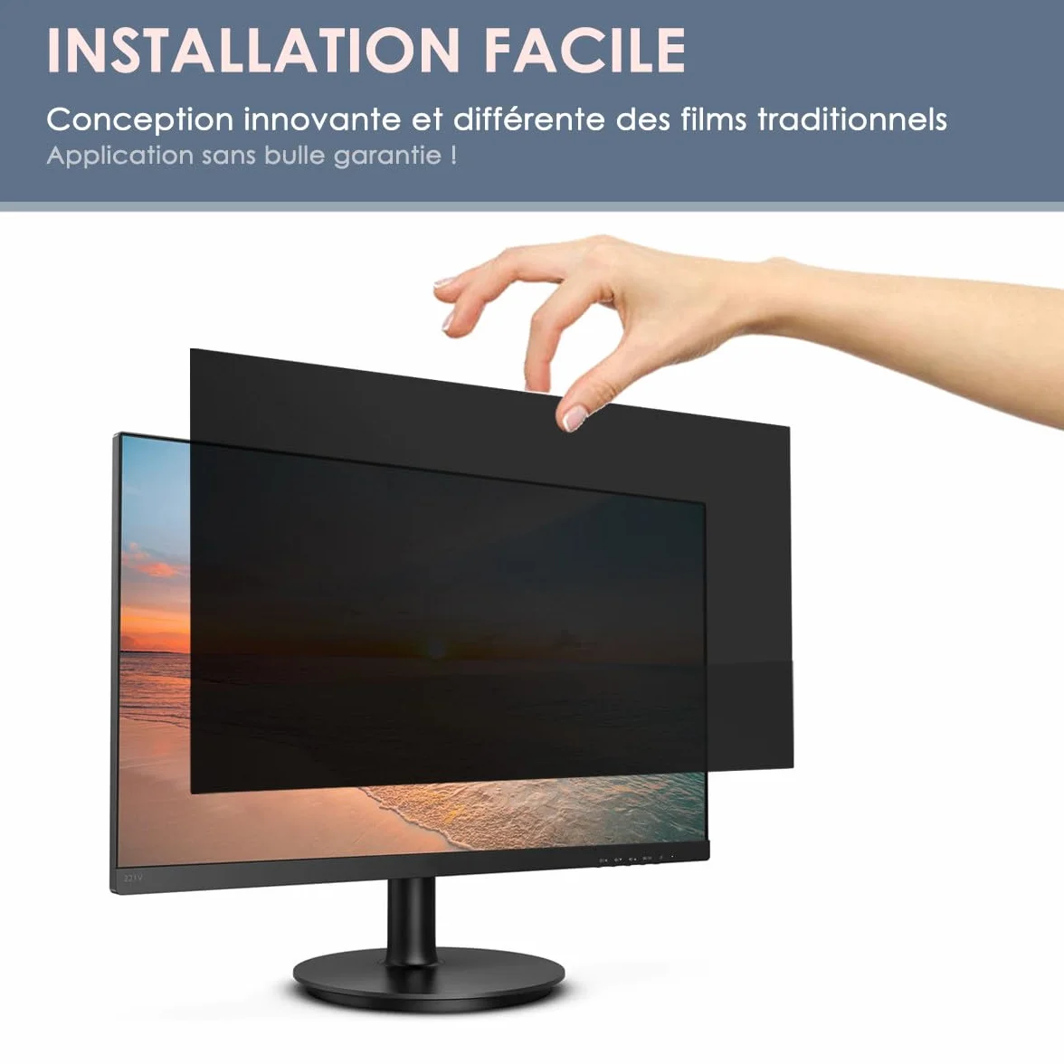 KARYLAX - Protezione schermo anti-spia, anti luce blu, pellicola protettiva Privacy compatibile per Lenovo ThinkVision P27h 27"