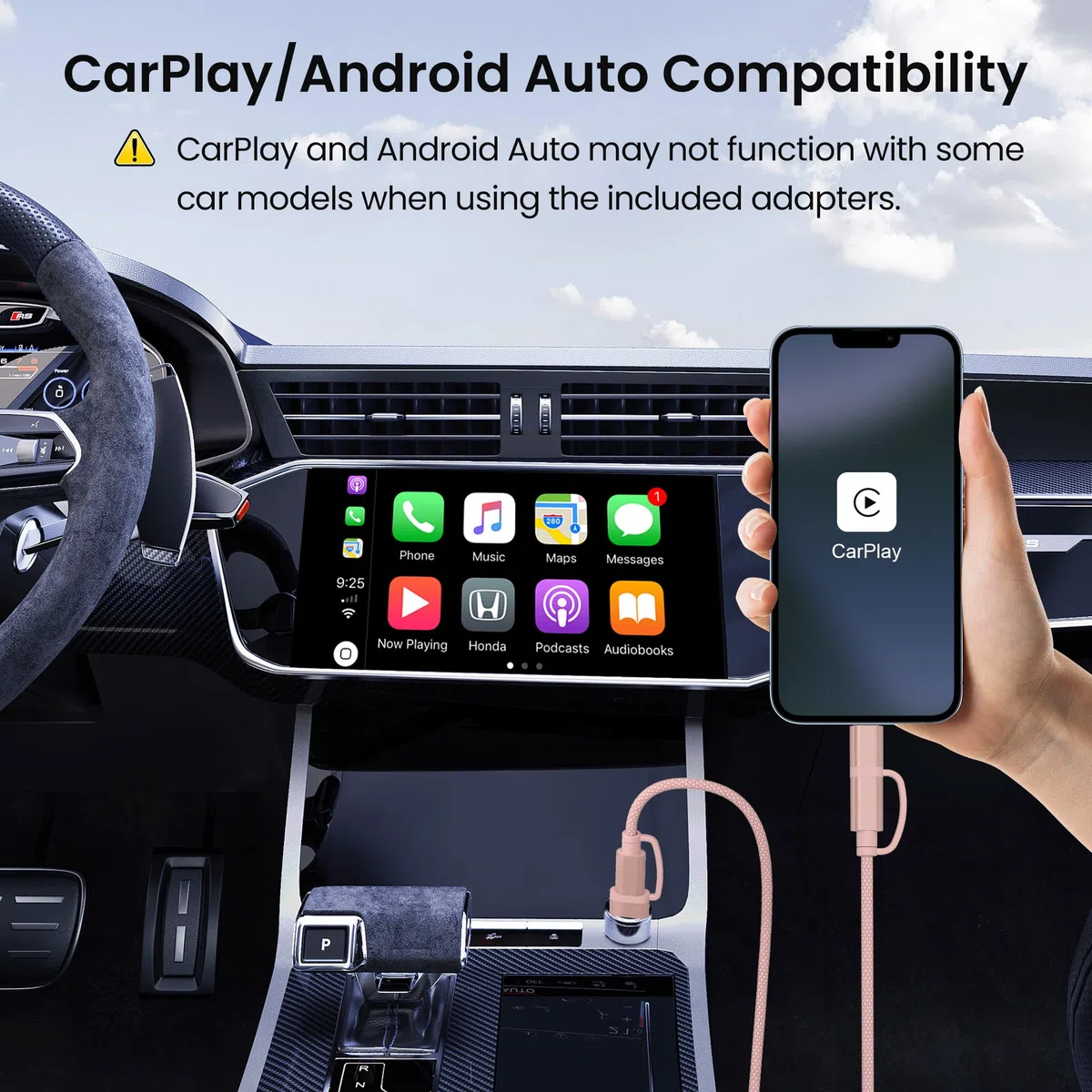 BASESAILOR iPhone 14 13 Pro Max Cavo Ricarica Multifunzione 4-in-1 USB C 2M,Potenza Massima 60W,Combo Lightning/USB A per Samsung Galaxy A13 A21 A22 A23 A31 A32 A33,Apple 17 16 15 Plus,MacBook,Pixel