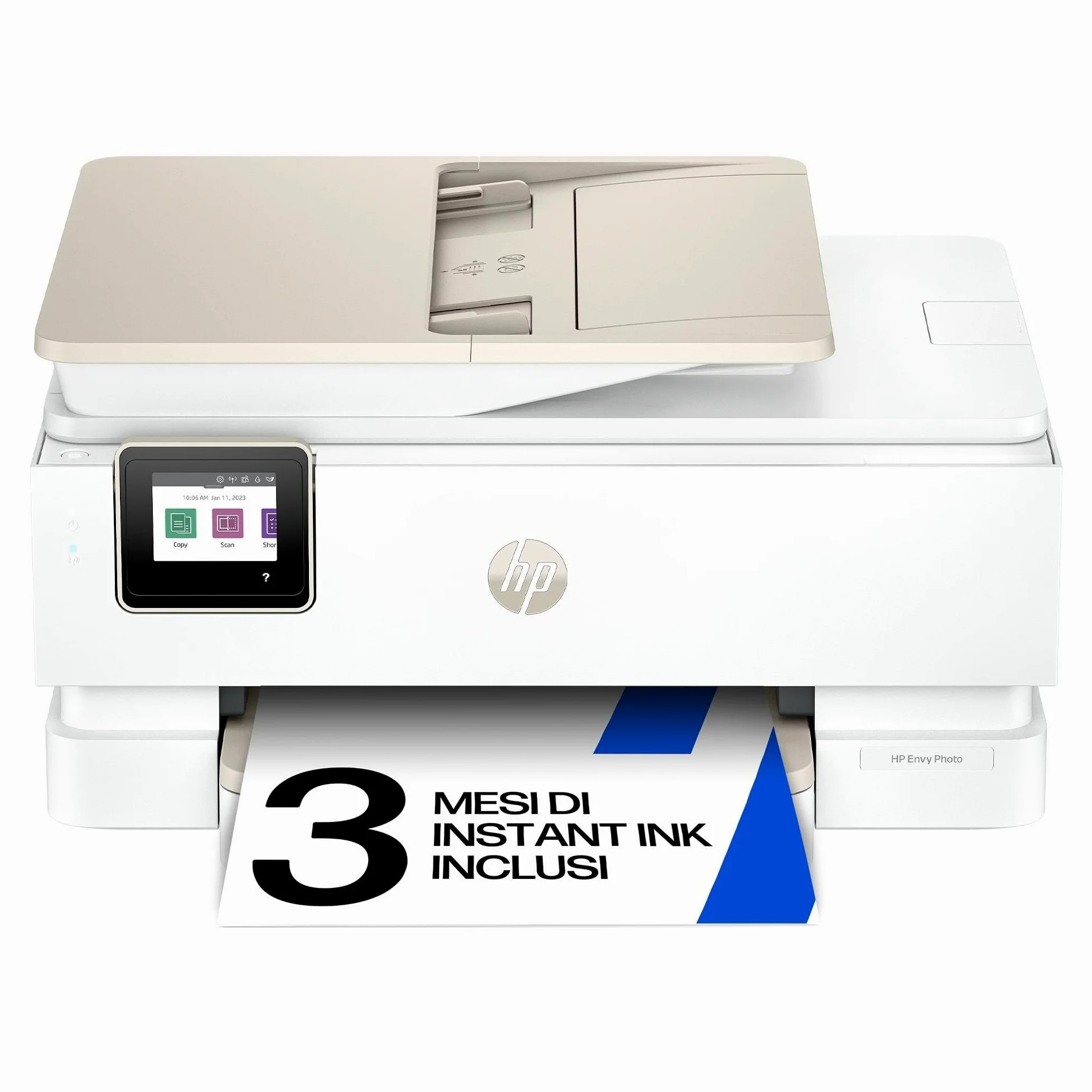 HP Envy Photo 7930 B63K5B, Stampante Multifunzione a Getto d'Inchiostro A4 a Colori, Foto, Fronte/Retro Automatico, 22 ppm, app, 3 Mesi di Inchiostro Instant Ink Inclusi, Bianca