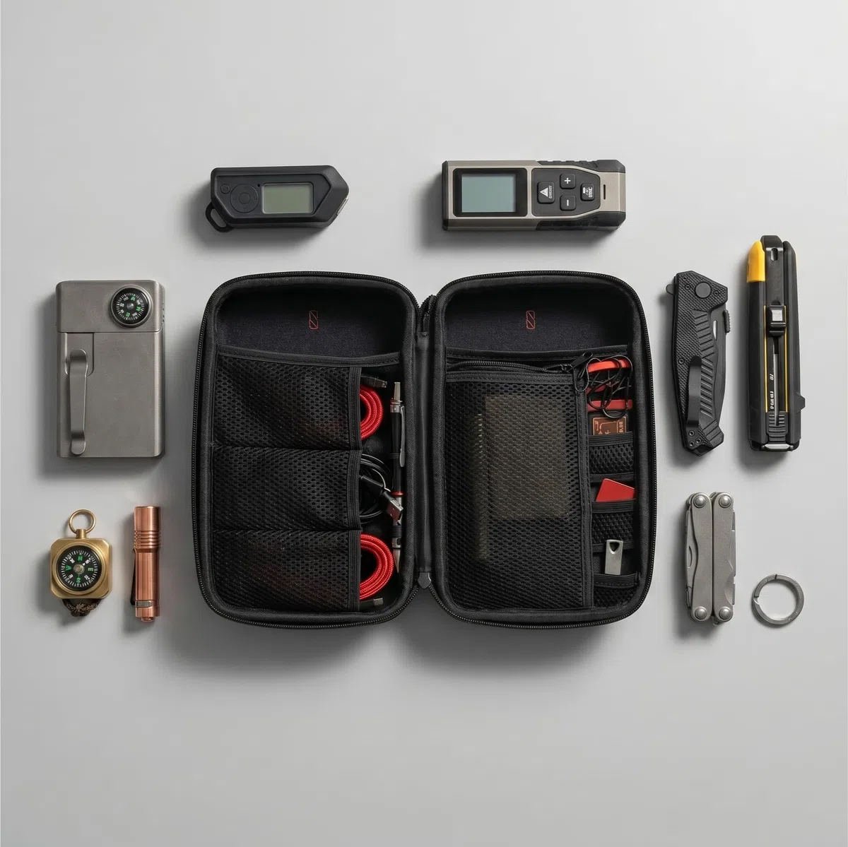 Custodia Rigida – Resistente all'Acqua e agli Urti – Per Caricabatterie, Cavi, Chiavette USB, Powerbank – Scatola Portaoggetti EDC Compatta per Viaggi e Outdoor
