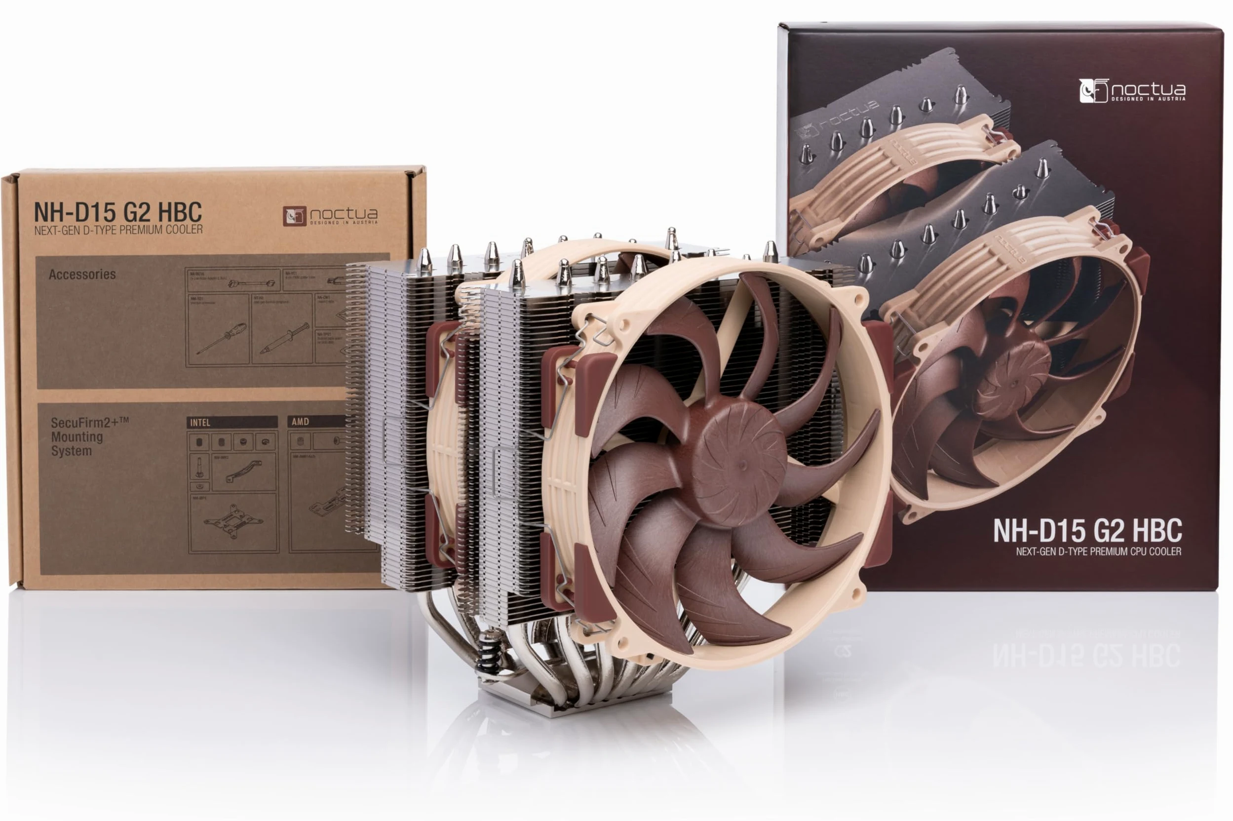 Noctua NH-D15 G2 HBC, Dissipatore CPU Dual Tower, Versione Speciale HBC (High Base Convexity) Ad Alta Convessità per Intel LGA1700 (Marrone)