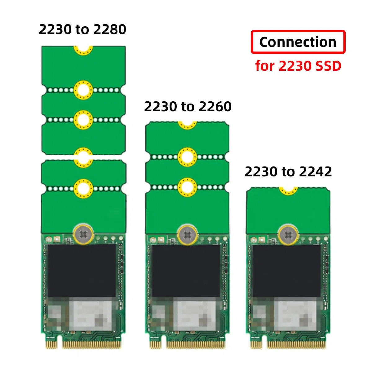 chenyang 2 Pack M.2 2230 a 2242 a 2260 a 2280 mm scheda di convertitore NVME NGFF SSD Adattatore esteso