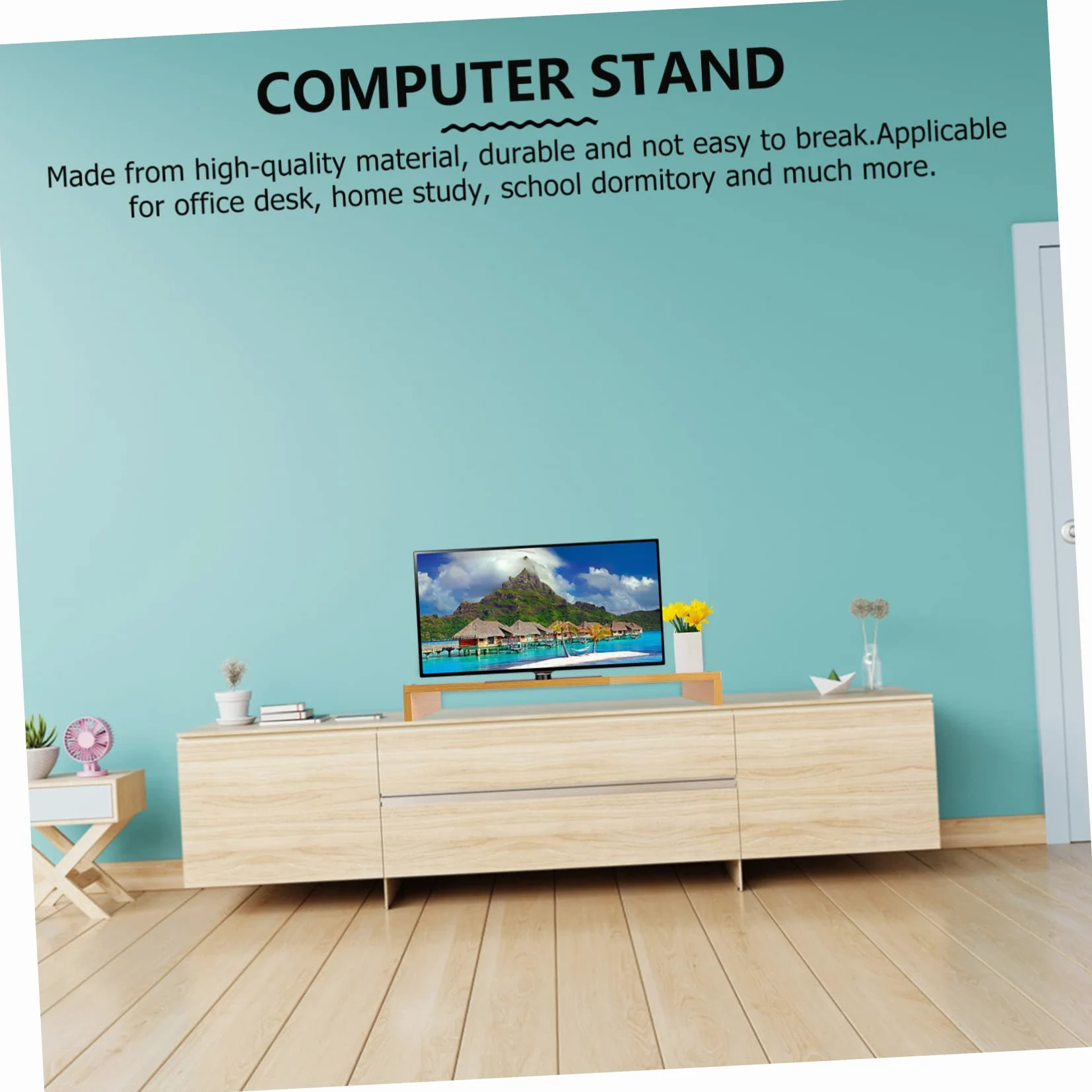 KOMBIUDA Alzata Monitor da Scrivania in Legno per Computer e Laptop | Supporto per Scrivania, Scrivania Organizer e Organizzazione Scrivania, Decorazioni Scuola