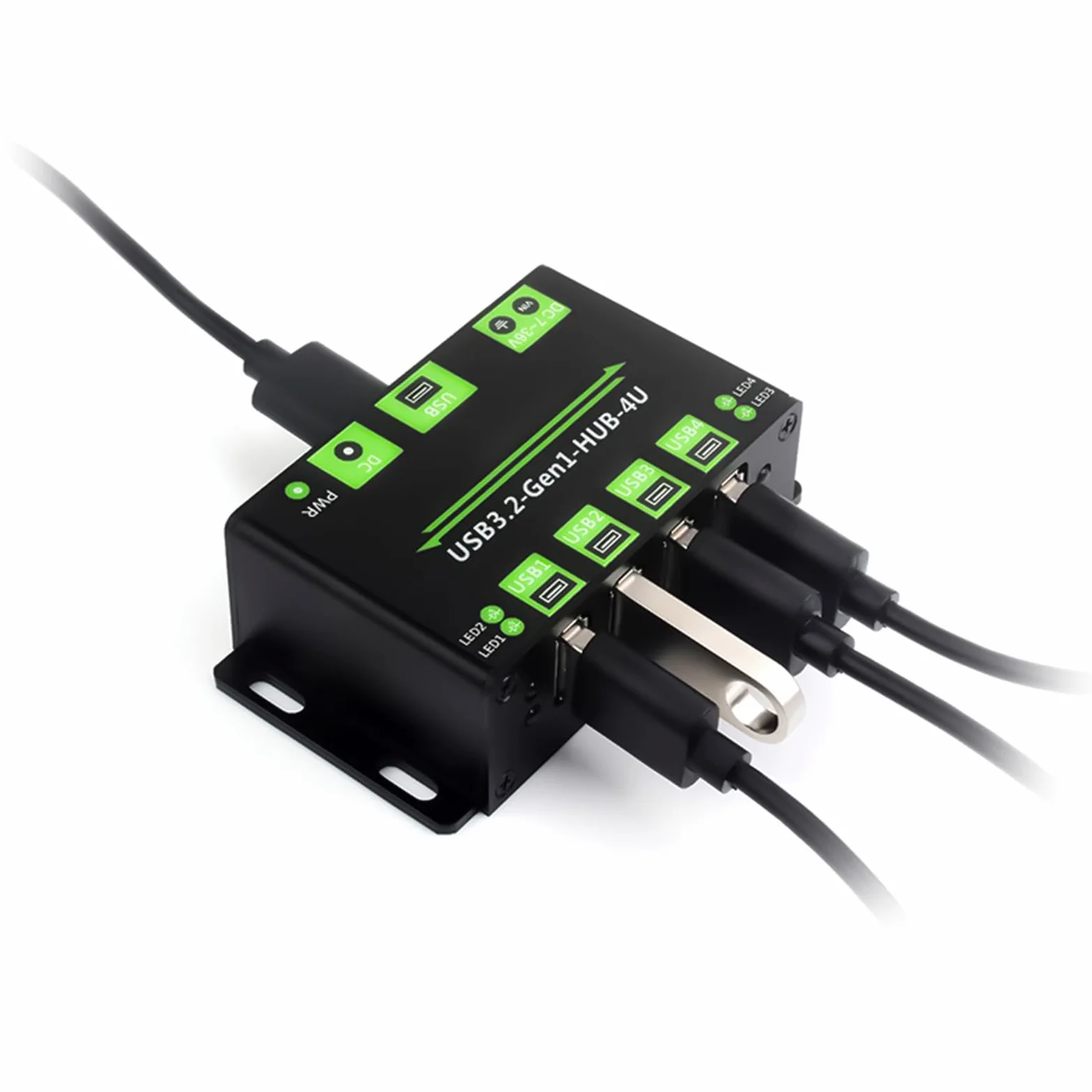 Hub USB 3.2 Gen1 a 4 porte ad alta velocità con 7 interfacce di alimentazione 36V per la ricarica stabile del dispositivo