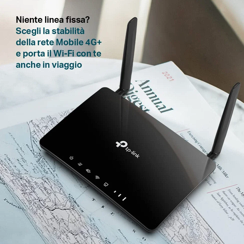 TP-Link Archer MR550 4G+ Cat6 300Mbps Router, Wi-Fi AC1200 Dual Band, 4g Router with Sim, Nano SIM, Gigabit LAN/WAN Port, MU-MIMO, No Configuration, TP-Link OneMesh Technology