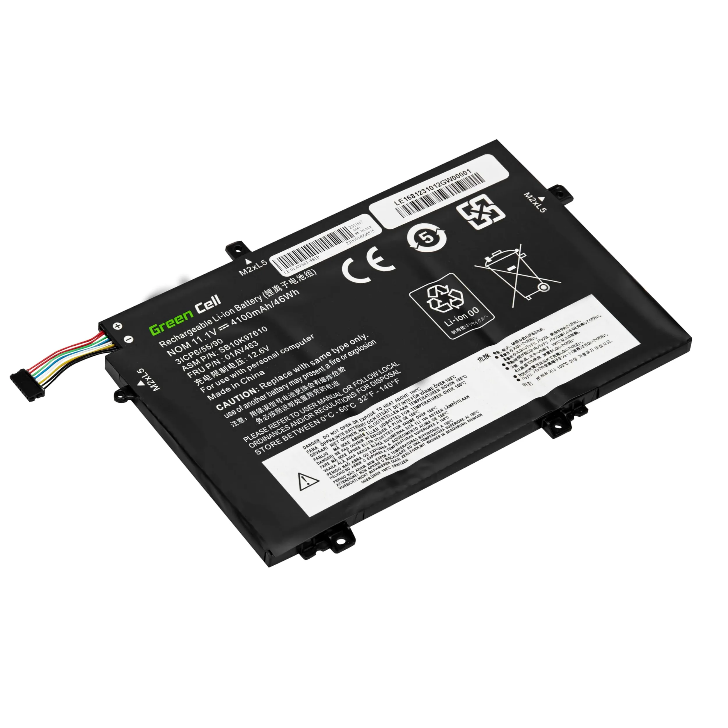 Green Cell L17C3P52 L17L3P52 L17M3P53 L17M3P54 Batteria per Lenovo ThinkPad L480 L490 L580 L590 L14 L15 Gen 1 Gen 2 Portatile (4100mAh 11.1V Nero)
