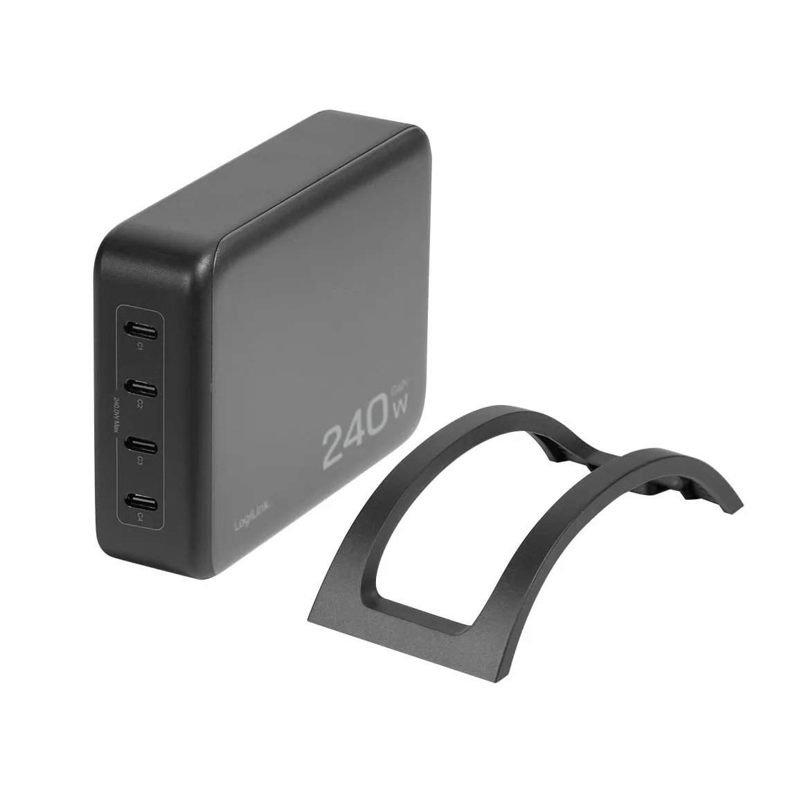 LogiLink PA0353 - Caricatore intelligente GaN (nitruro di gallio) 240 W, 4 x USB-C PD 3.1 (PowerDelivery)