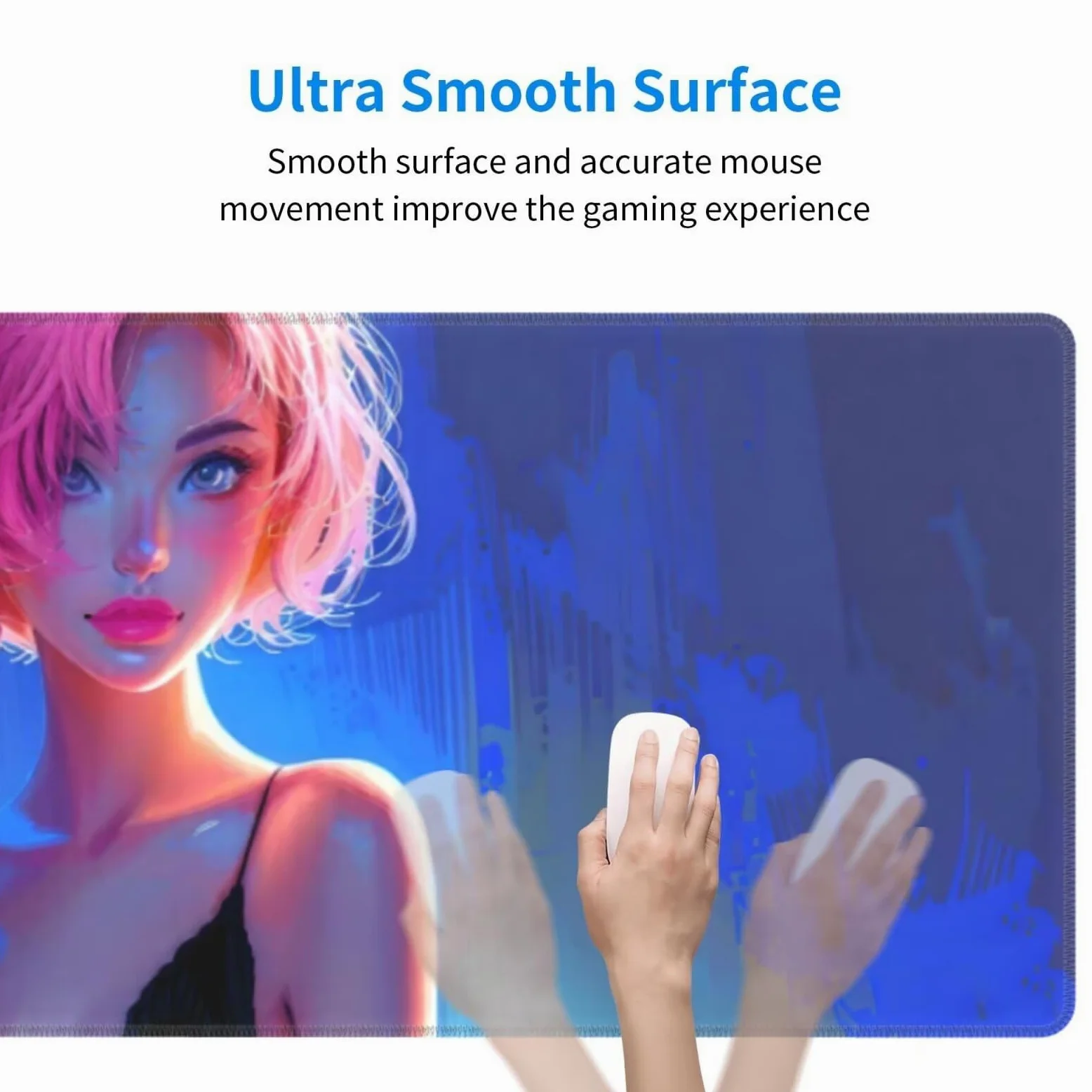 Tappetino Mouse, Tappetino Mouse Gaming Grande XXL 1500x800x3mm Tappetino Scrivania Mouse Pad, Base in Gomma Antiscivolo, Bordi Cuciti,Lavabile, Mousepad per Ufficio e Gaming (Ragazza sexy) R-694