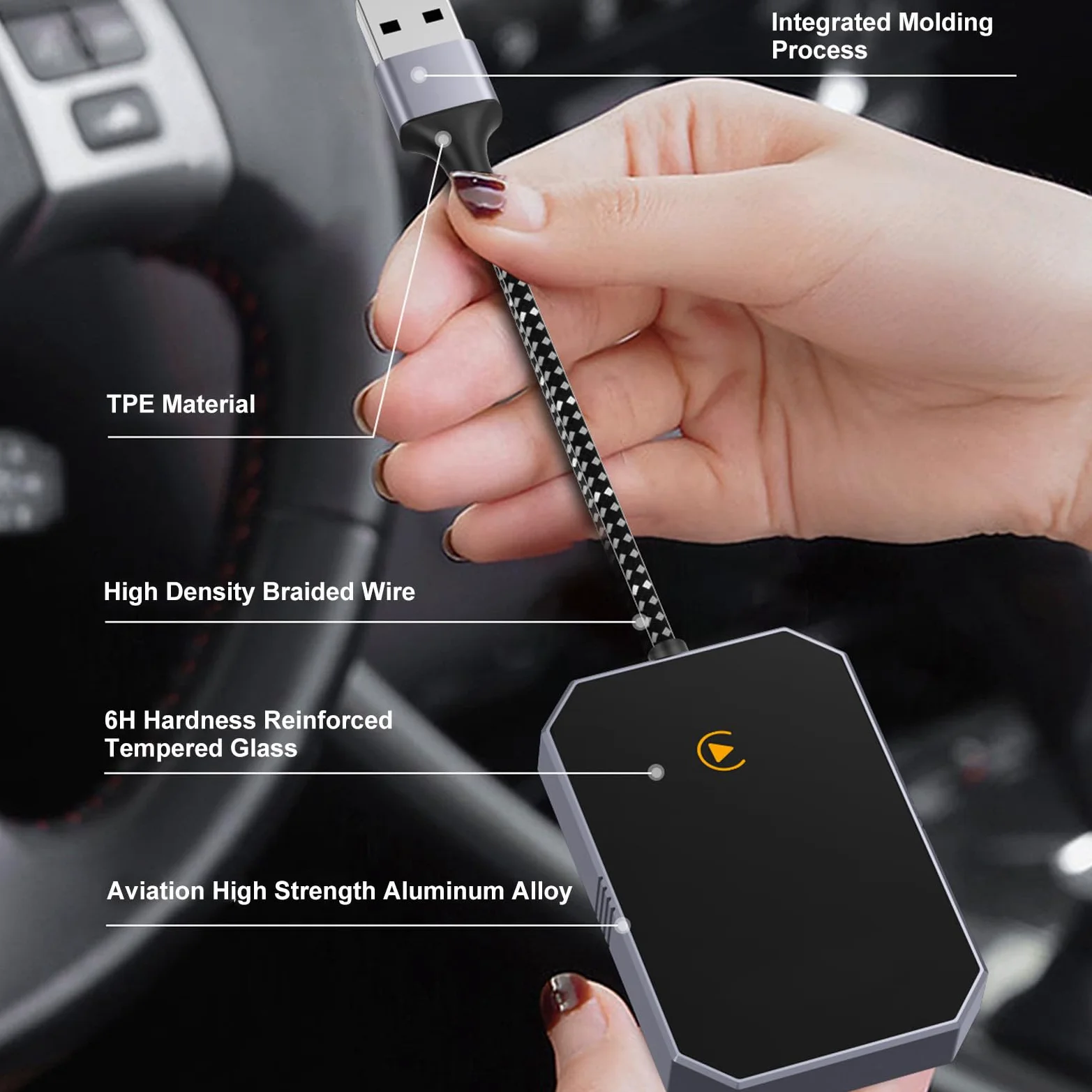 Adattatore per Auto Wireless Adattatore per per Auto Efficiente per per Interfaccia USB di Tipo C Facile da Usare per Tutti i Conducenti