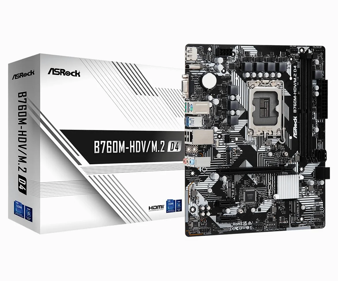 Asrock B760M-HDV/M.2 D4 Intel B760 LGA 1700 micro ATX