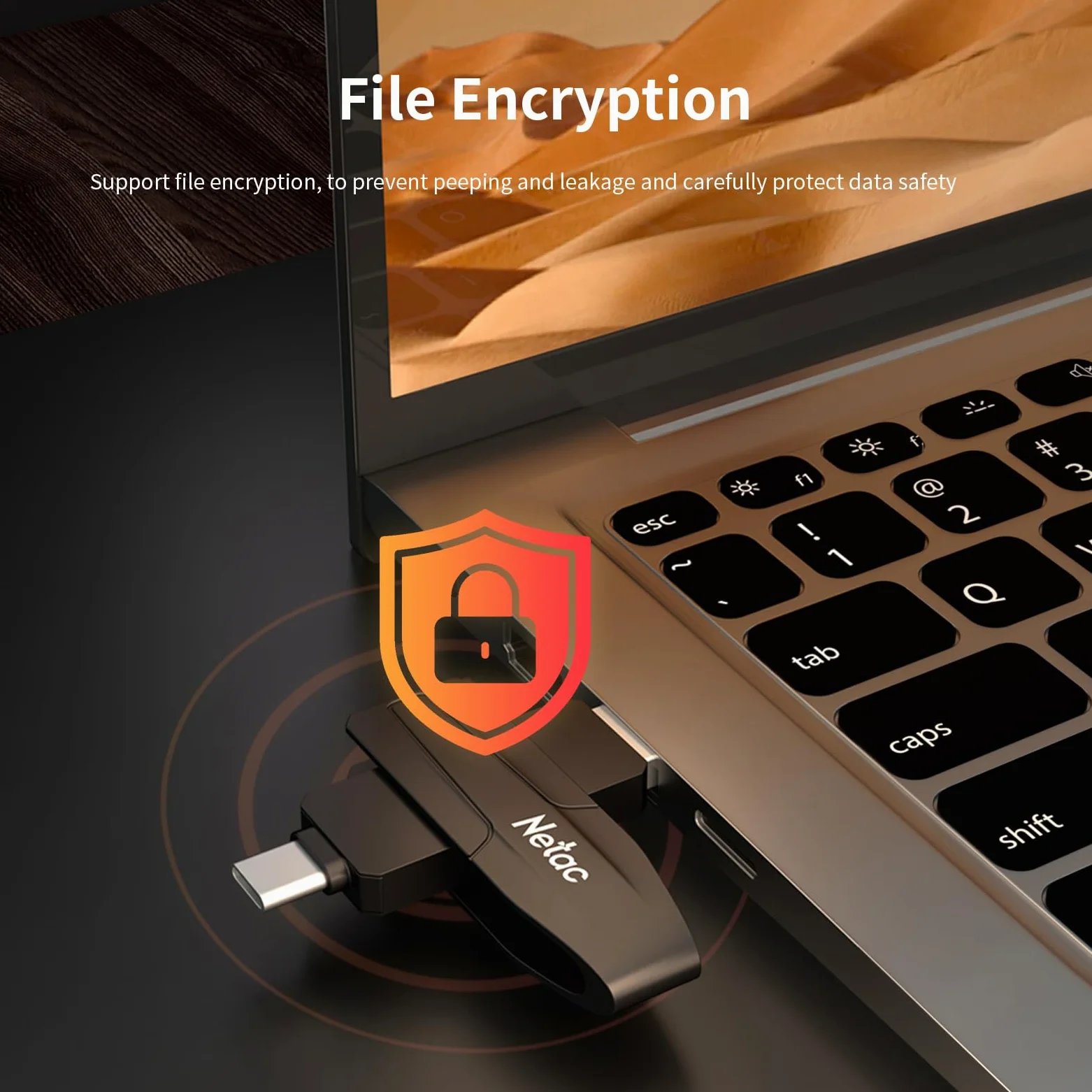 Netac Unità a stato solido USB esterna portatile da 256 GB, fino a 550 MB/s Type-c e USB 3.2 doppia interfaccia per archiviazione dati, espansione di archiviazione per foto/video/musica/file, US8