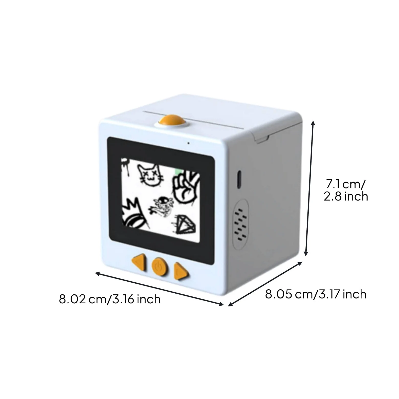 Stampante Fotografica per Bambini Stampante Foto Stampante Adesivi Mini Stampante Portatile con Stampa Monocromatica E Schermo 2.4 Pollici in Plastica, Array, Bianco