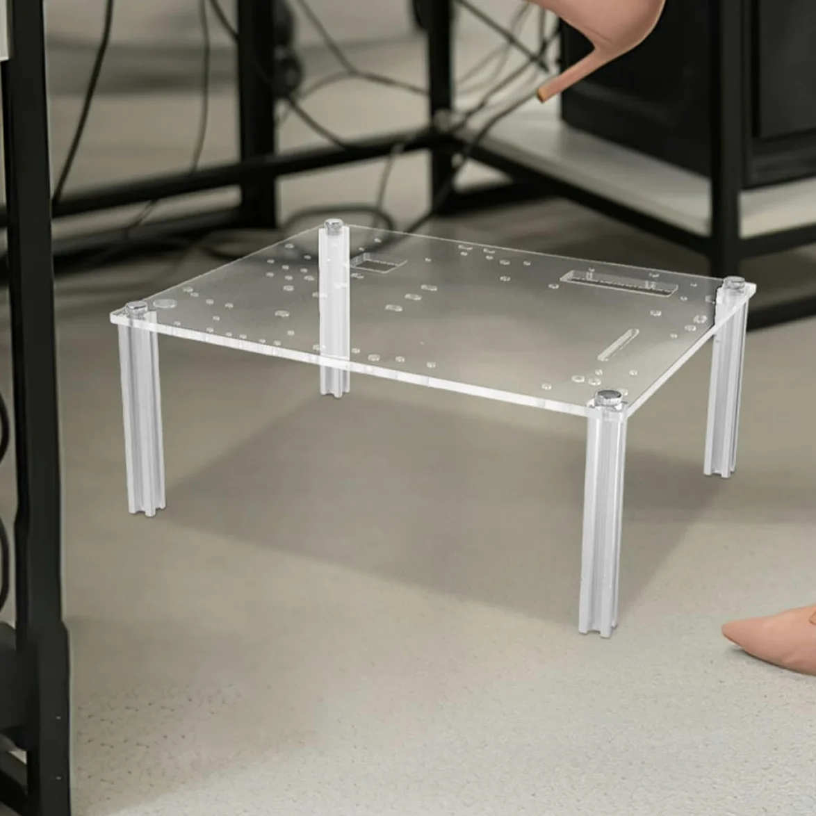Zerodeko Supporto Design Compatto Resistente alla Ruggine Open Frame in Lega di Alluminio e Acrilico per Computer per Test Componenti e Assemblaggi PC Matx